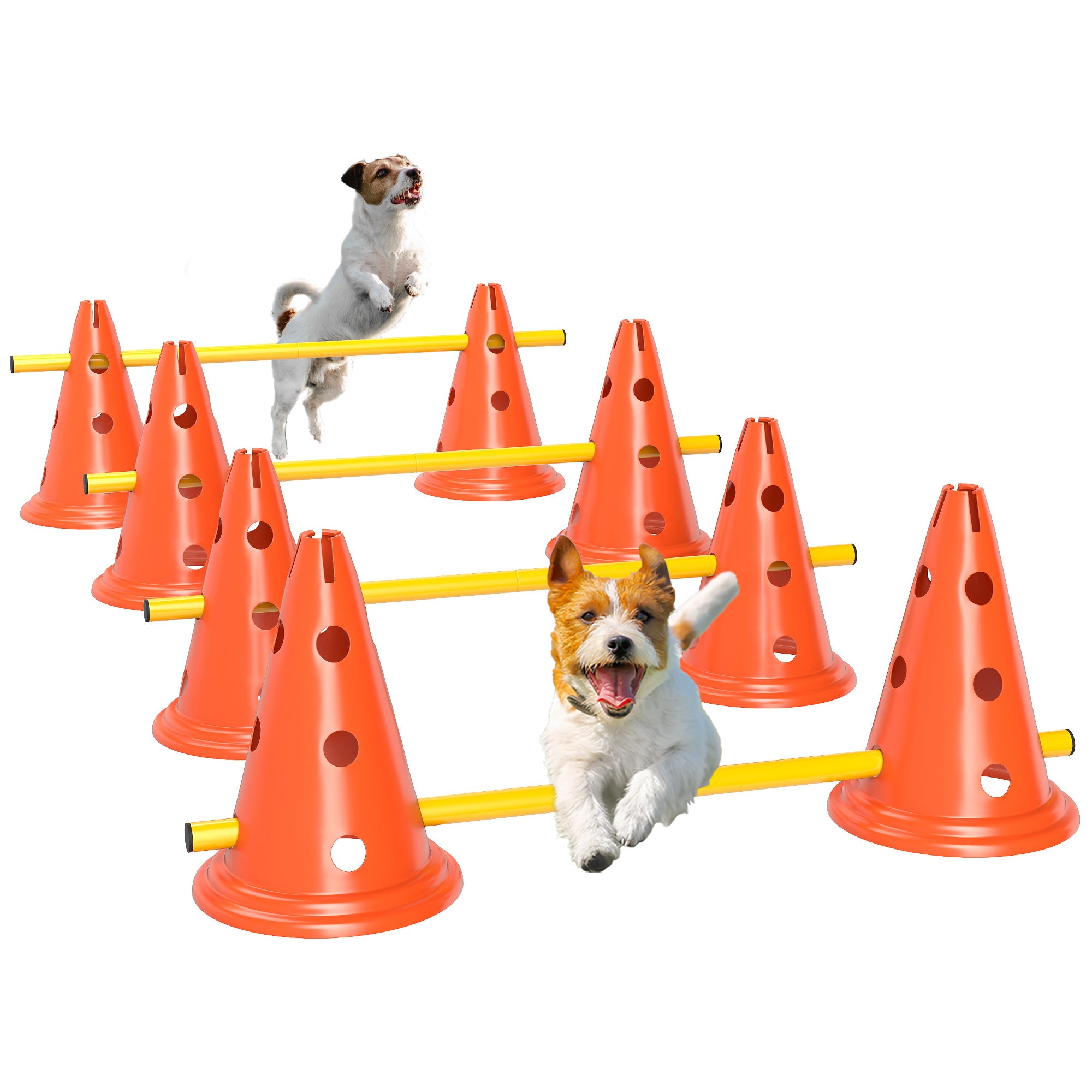 pawhut-set-agility-chien-4-haies-r-glables-avec-sac-orange image 1
