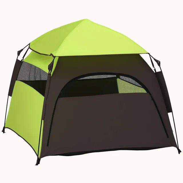 pawhut-tente-pop-up-pour-grands-chiens-avec-sac-vert image 1