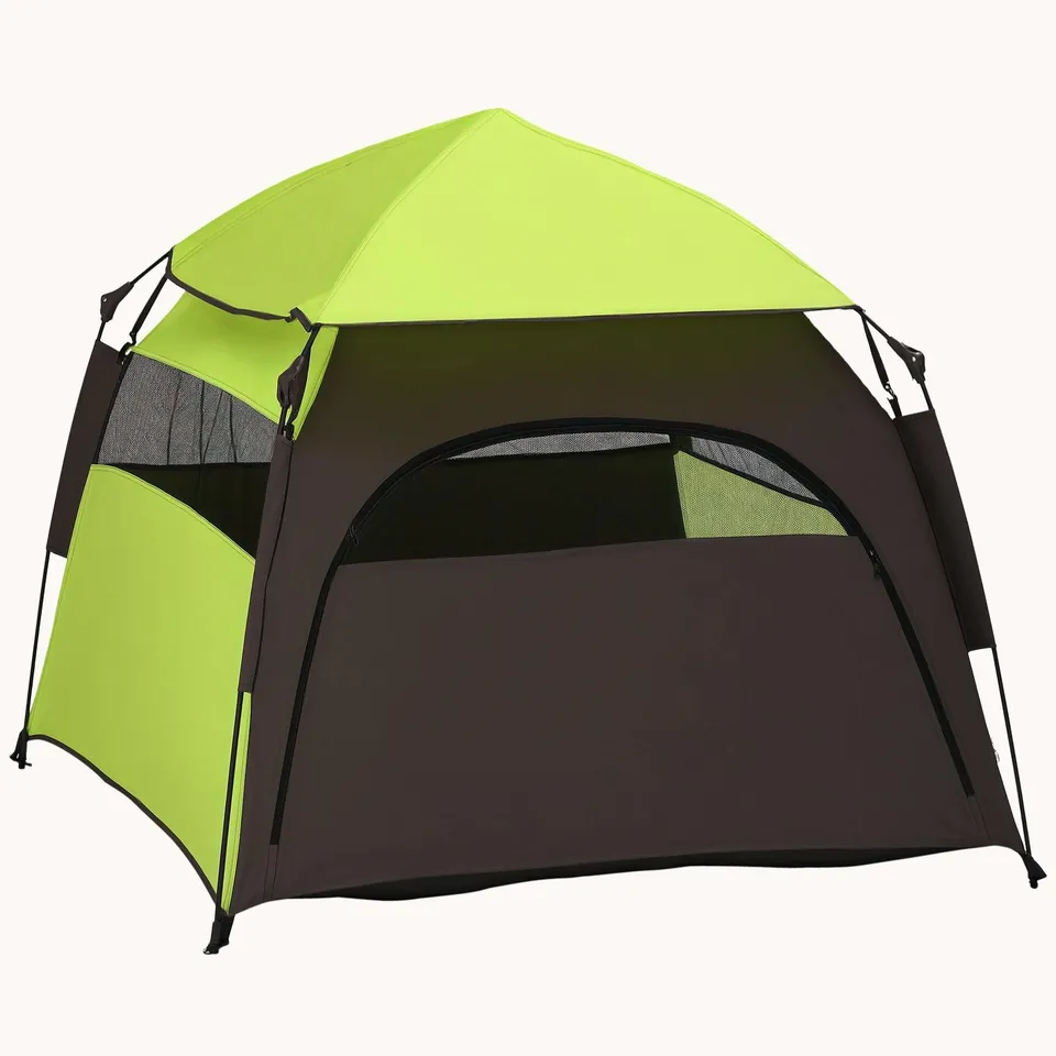 pawhut-tente-pop-up-pour-grands-chiens-avec-sac-vert image 1