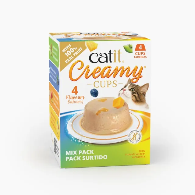 catit-creamy-cups-friandise-cr-meuse-pour-chats-assortiment-4-x-25-g image 1