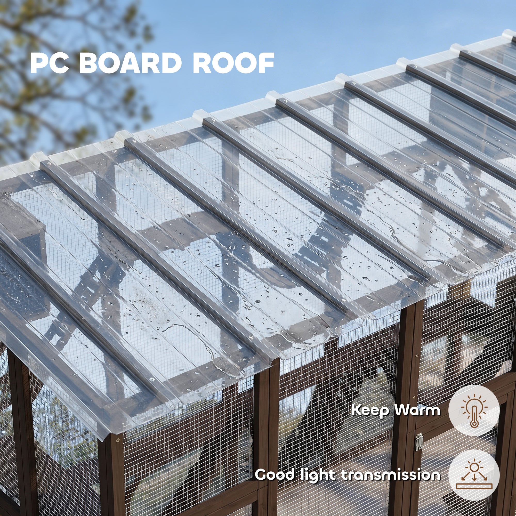 pawhut-catio-ext-rieur-bois-avec-toit-6-plateformes-marron-caf image 8