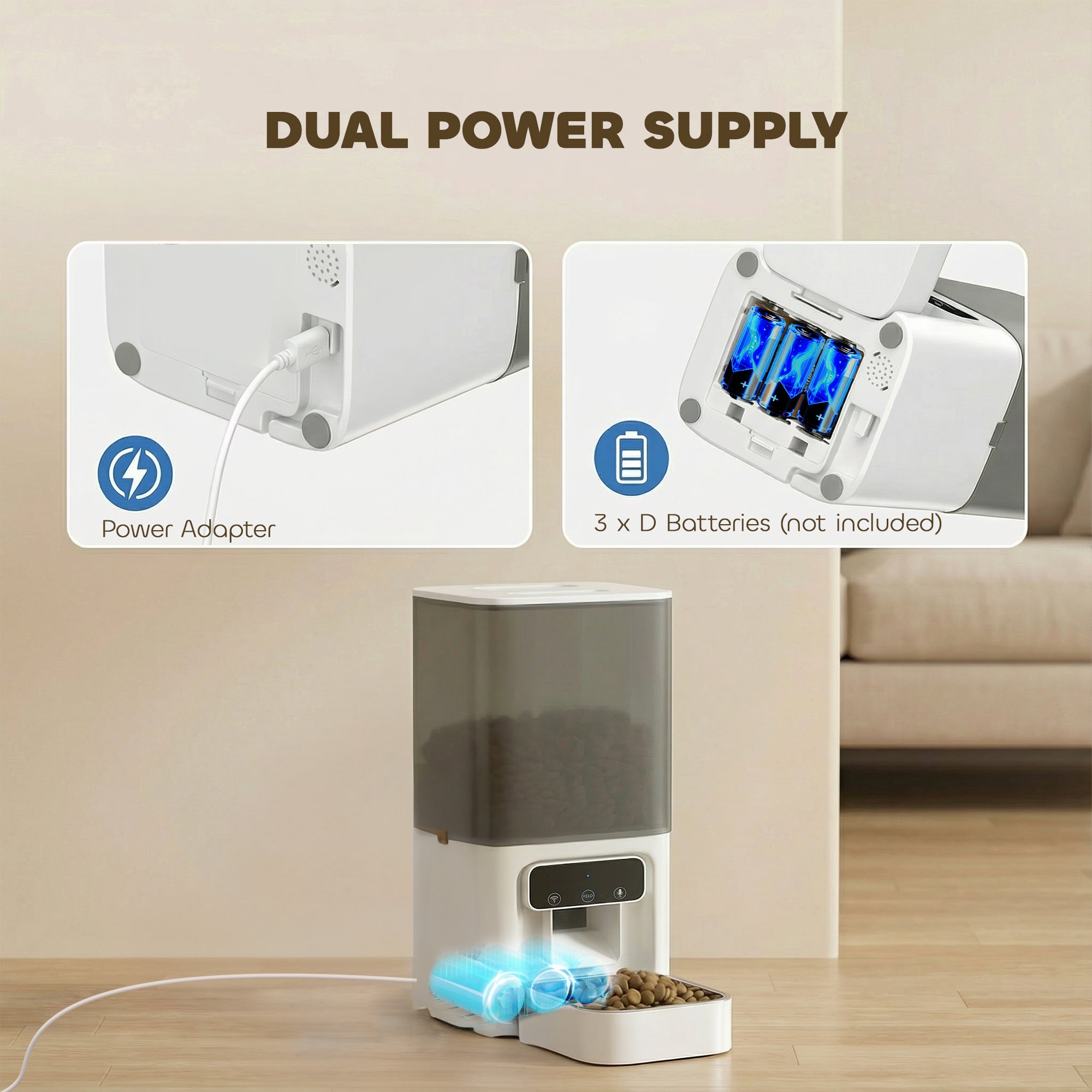 pawhut-distributeur-automatique-pour-chat-4-5-l-avec-bol-inox-et-wifi image 8