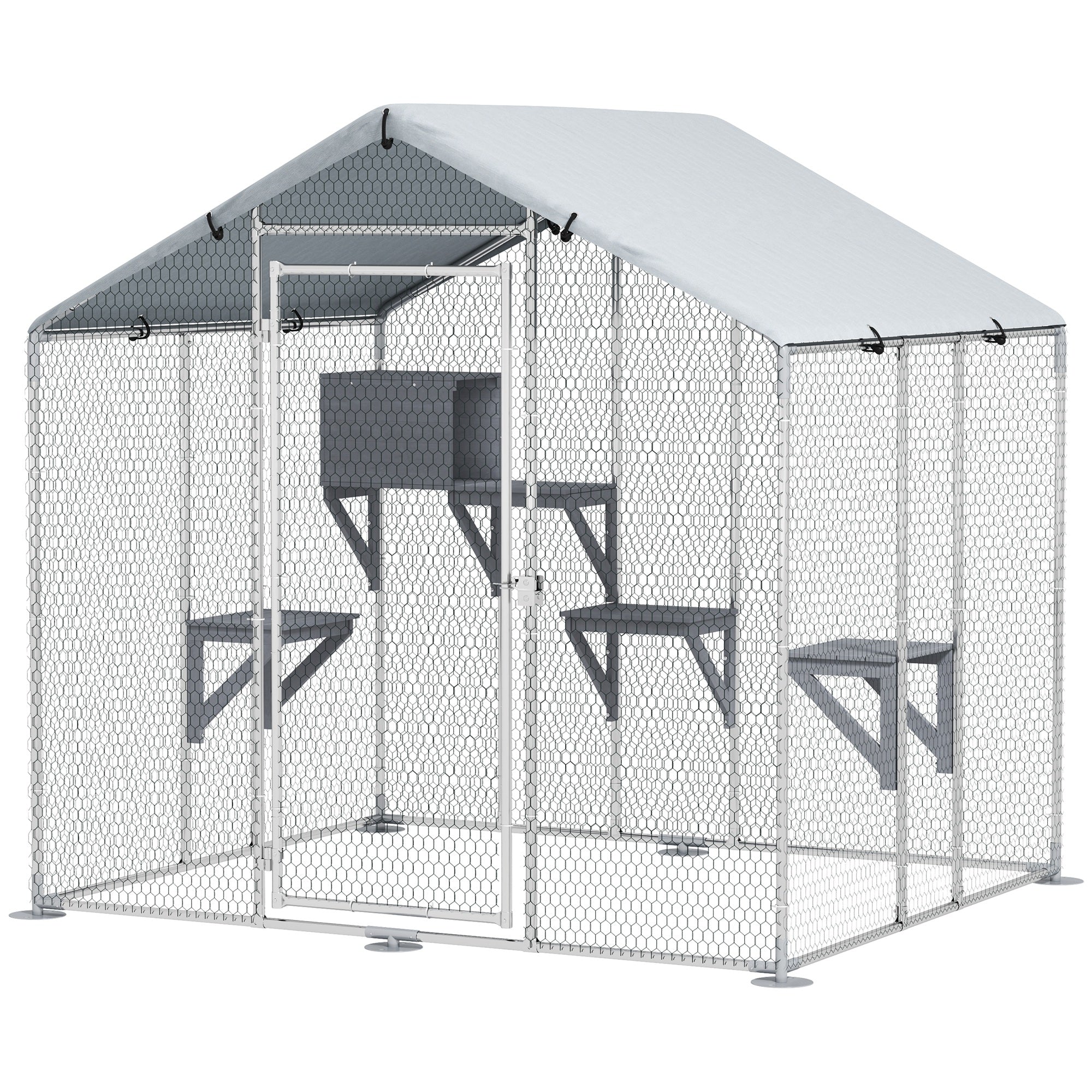 pawhut-catio-enclos-ext-rieur-79-3-4-m-pour-jusqu-5-chats image 1