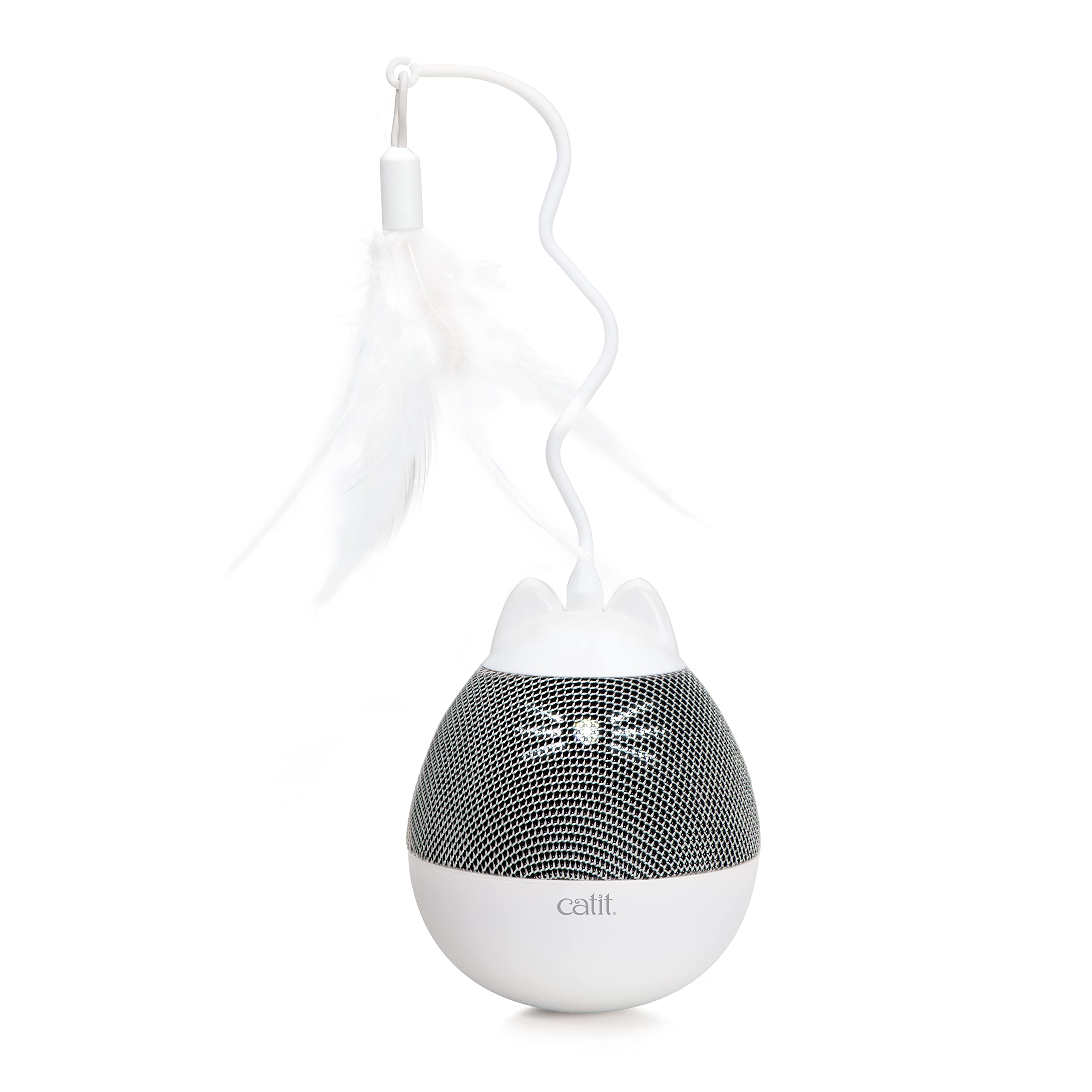 catit-pixi-spinner-jouet-lectronique-pour-chat-gris-avec-veilleuse-et-distribute image 1