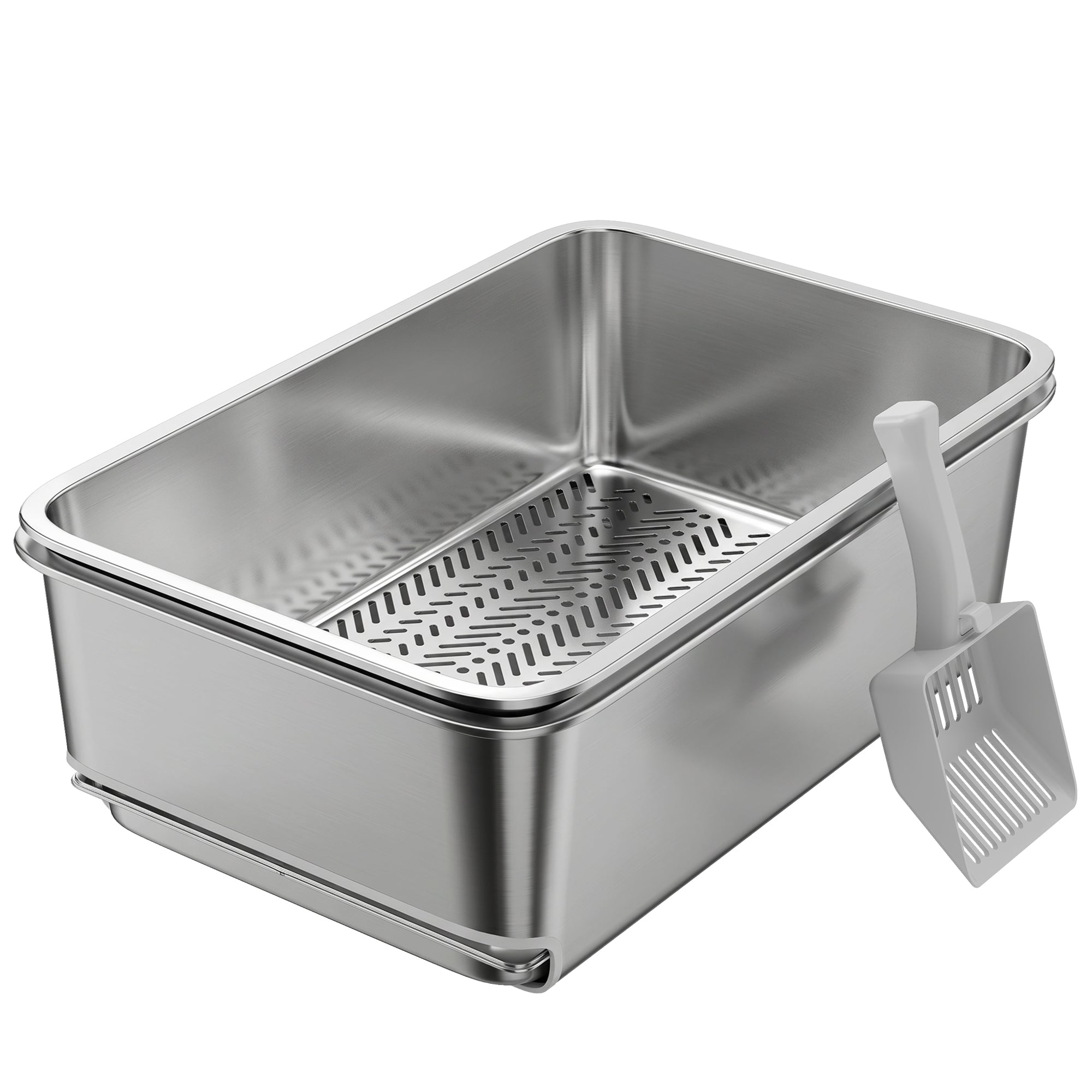 pawhut-bac-liti-re-inox-xl-tamisant-pour-granul-s-de-pin-argent image 2