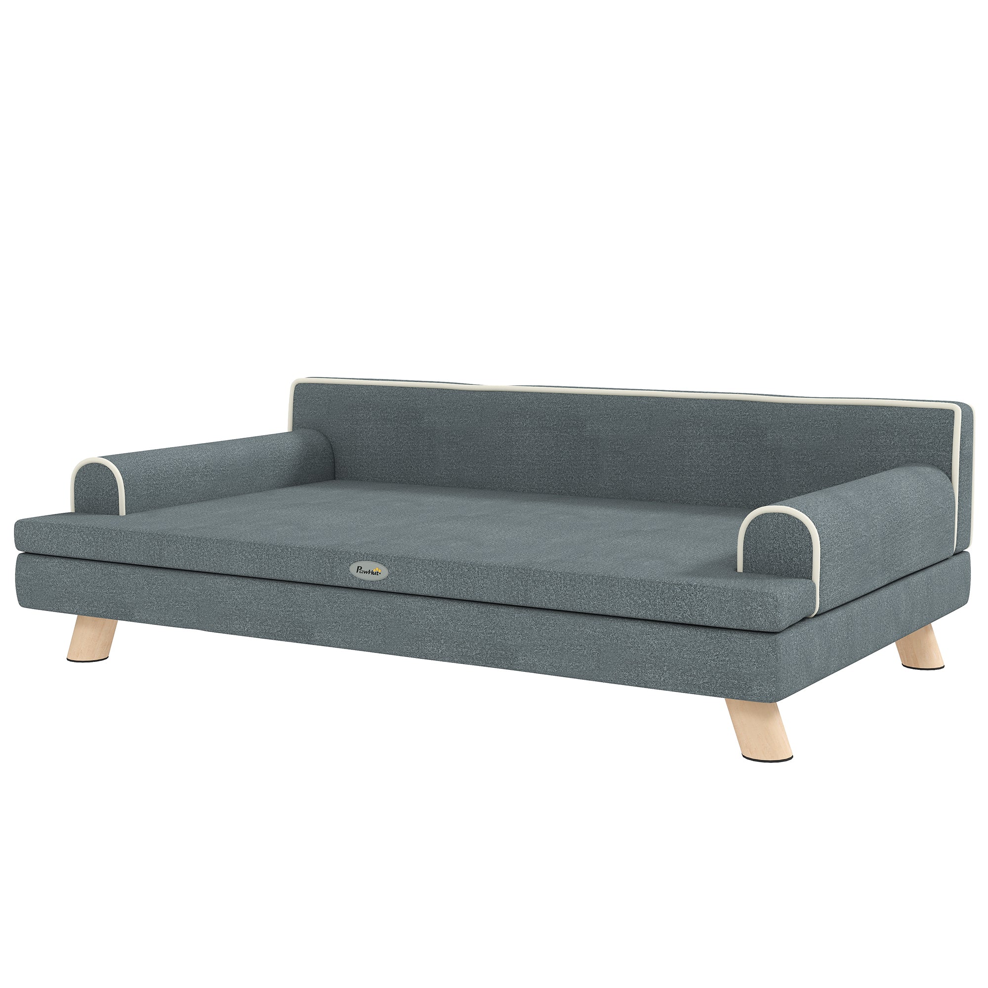 pawhut-canap-chien-sur-lev-avec-coussin-amovible-pour-chiens-moyens-et-grands-gr image 2