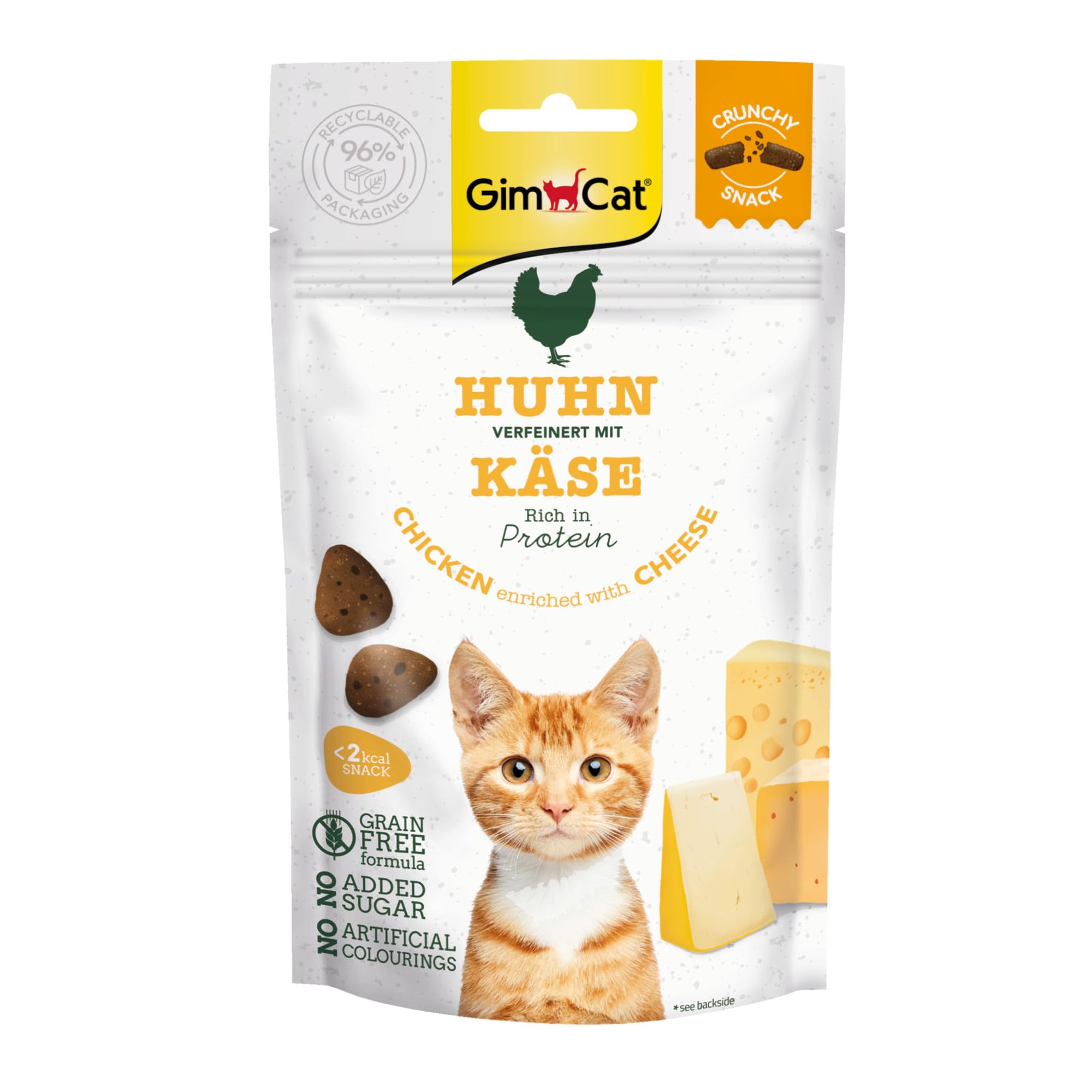 gimcat-crunchy-snacks-poulet-avec-fromage-friandise-croustillante-pour-chat-50-g image 1