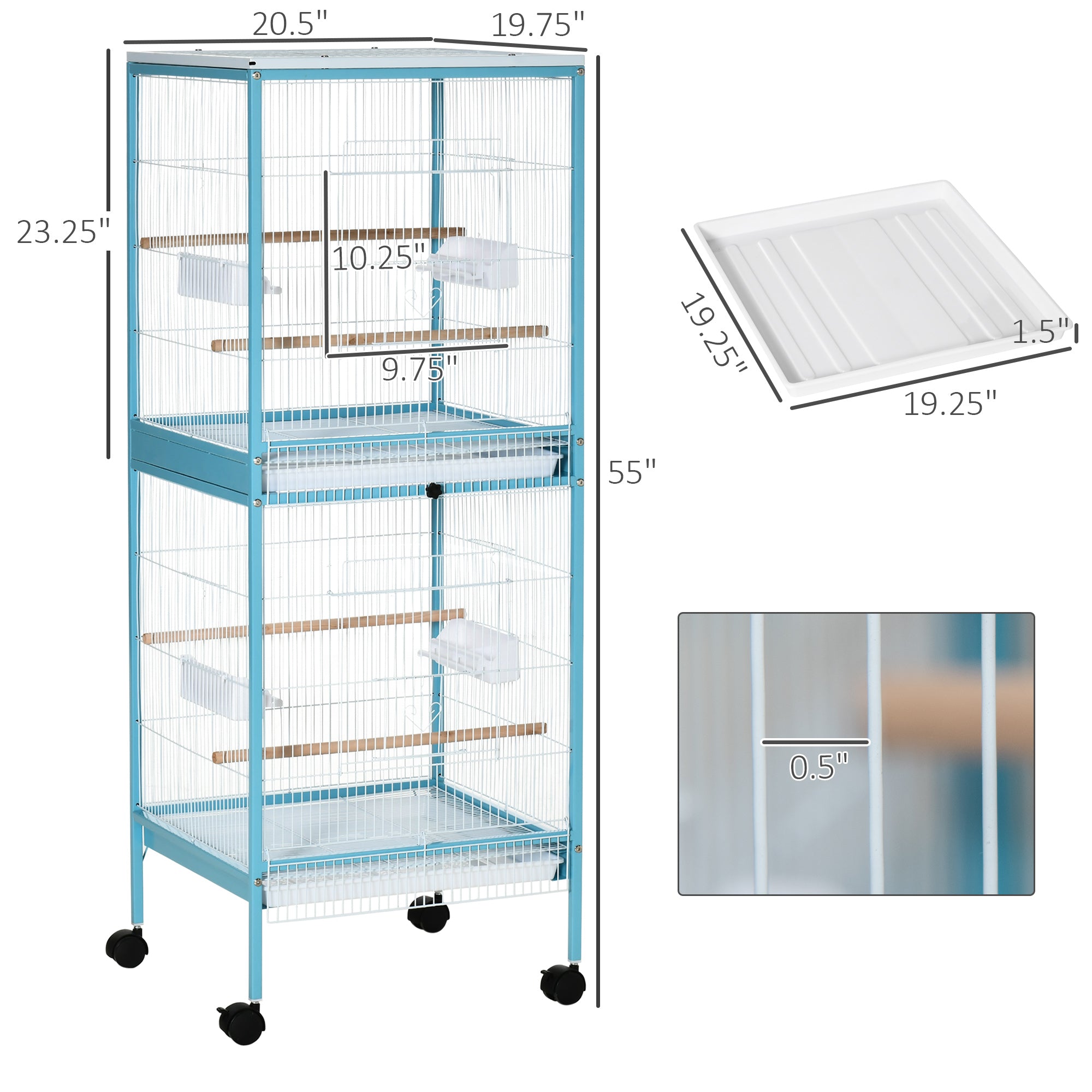 pawhut-grande-cage-oiseaux-55-bleu-clair-avec-4-portes-canari-pinson-conure image 6