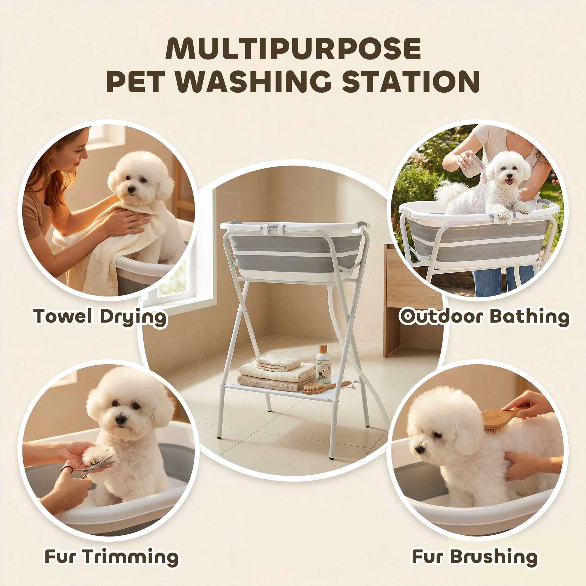 pawhut-baignoire-chien-sur-lev-e-2-en-1-pliable-avec-tuyau-pour-petits-chiens image 7