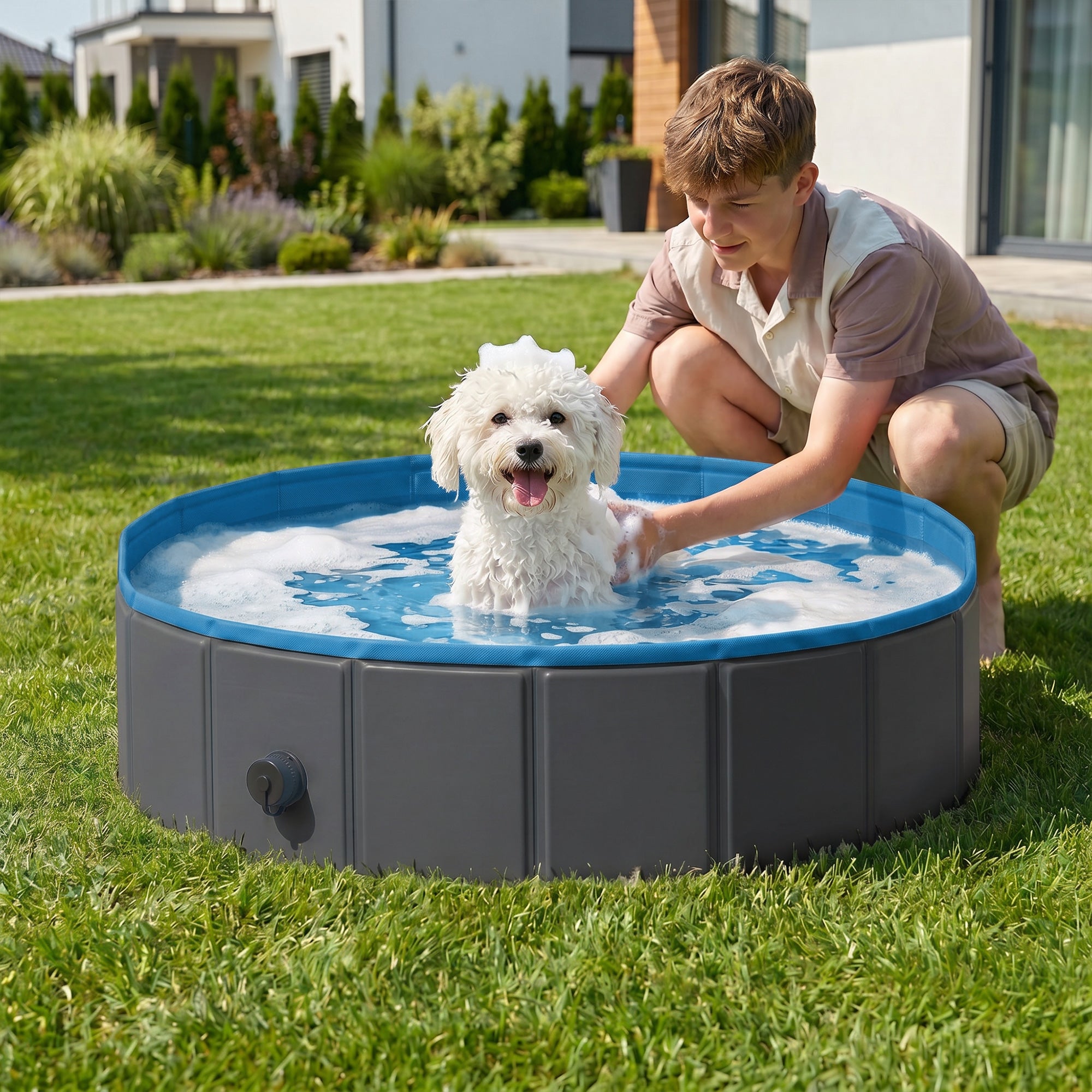pawhut-piscine-pliable-pour-chien-80-x-20-cm-fond-antid-rapant-bleu-gris-fonc image 3