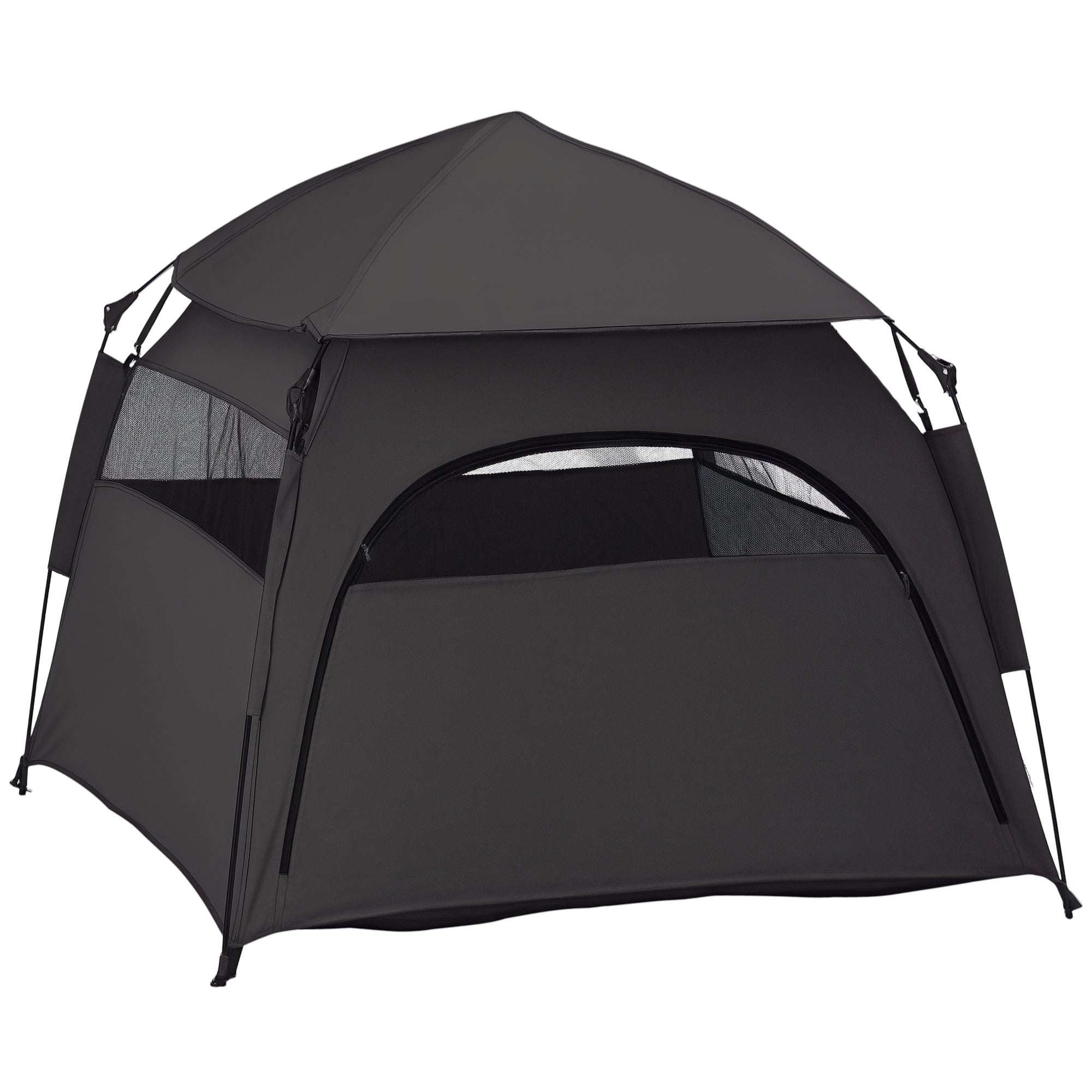 pawhut-tente-de-jeu-pliable-pour-chiens-xl-et-chats-oxford-gris-anthracite image 1