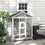 pawhut-voli-re-cage-oiseaux-bois-164-cm-grise-avec-4-perchoirs-et-plateau image 4