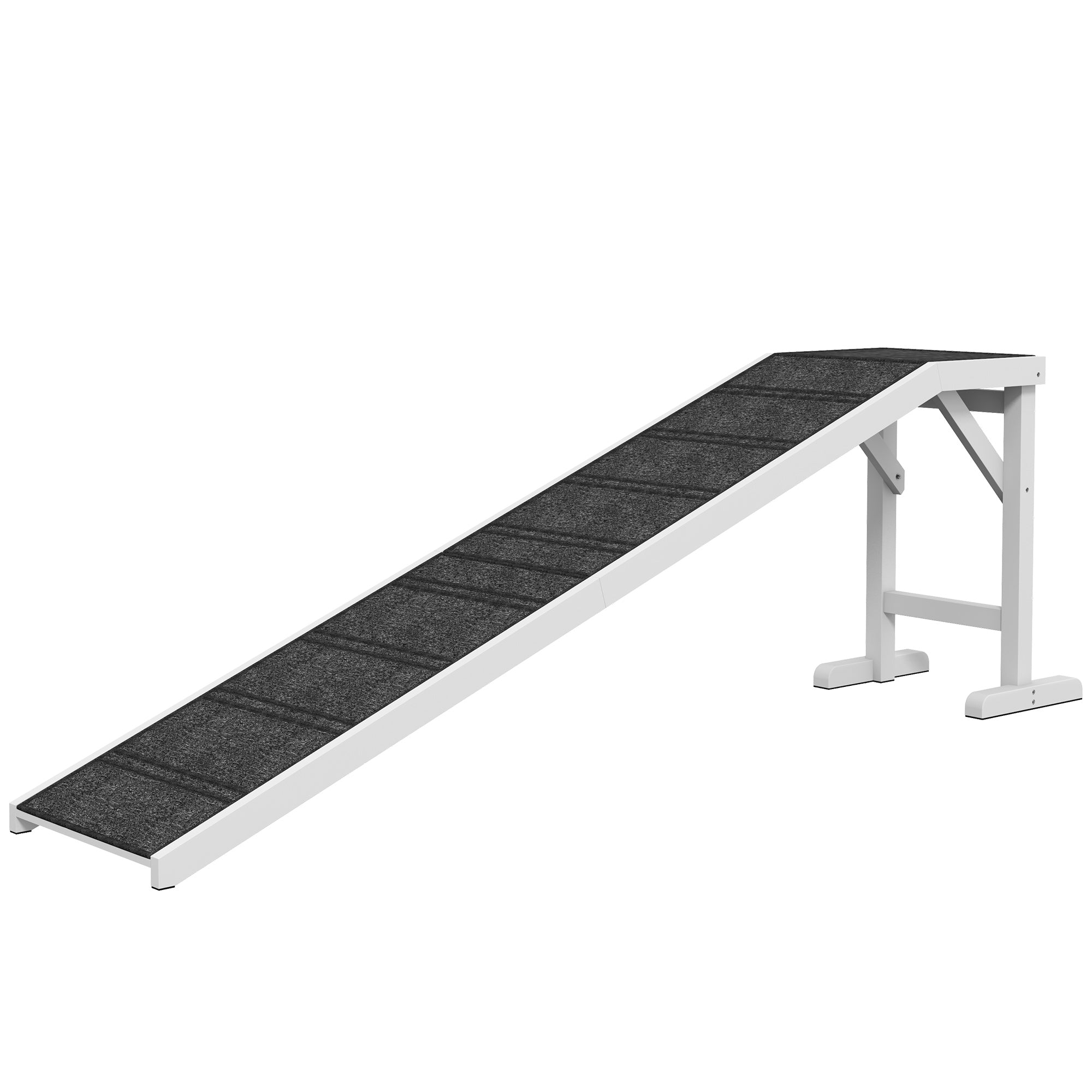 pawhut-rampe-pour-chien-bois-cerisier-pliable-antid-rapante-avec-plateforme image 2