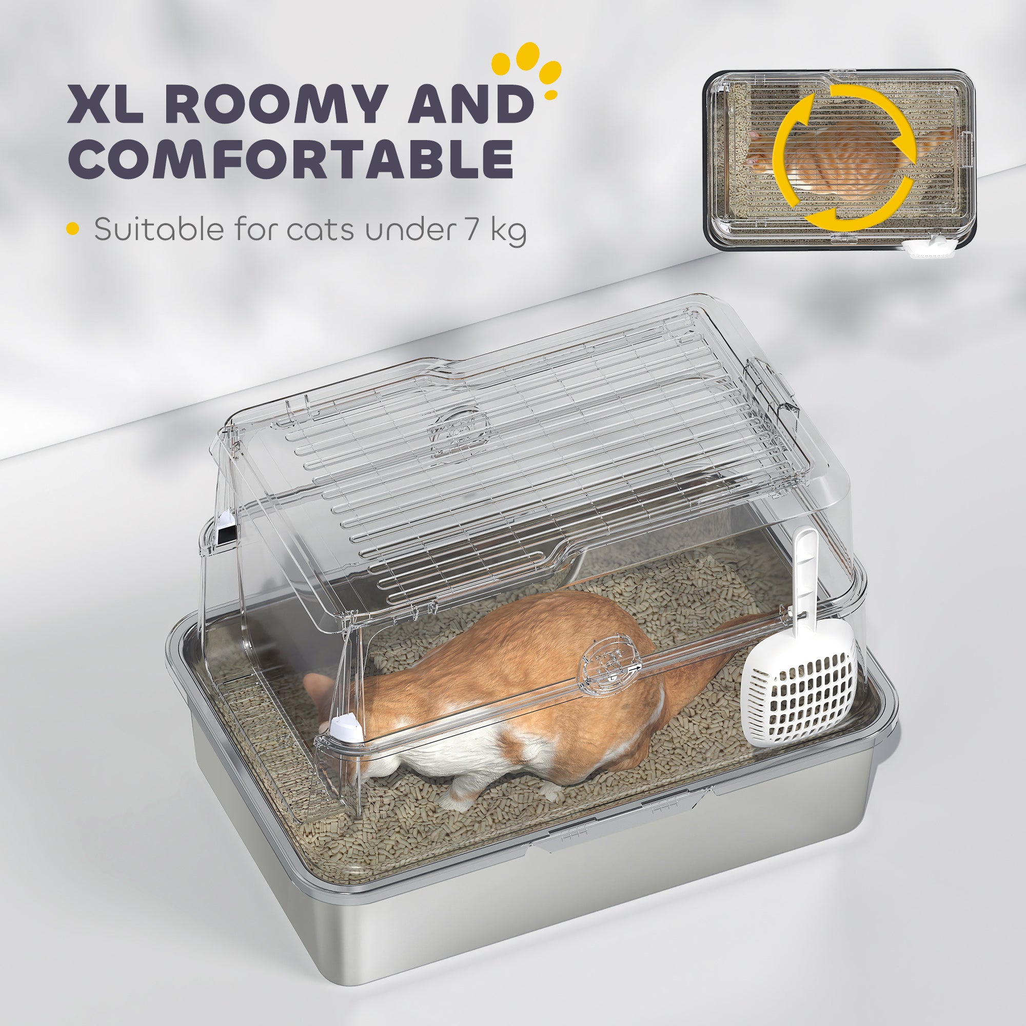 pawhut-bac-liti-re-chat-xl-ferm-inox-avec-d-sodorisant-acier image 7