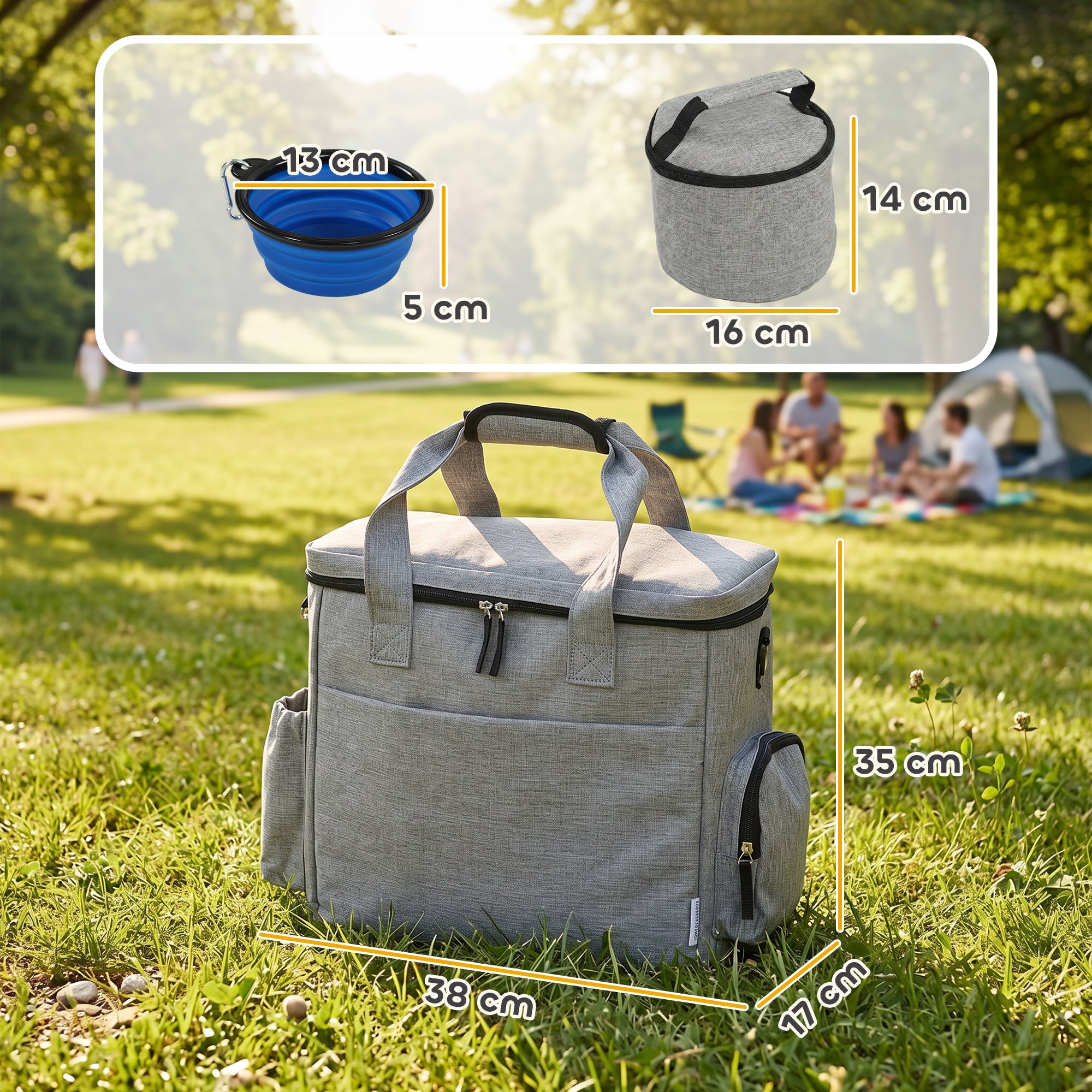 pawhut-sac-de-voyage-pour-chien-avec-2-bo-tes-repas-et-gamelle-pliable-gris-clai image 5