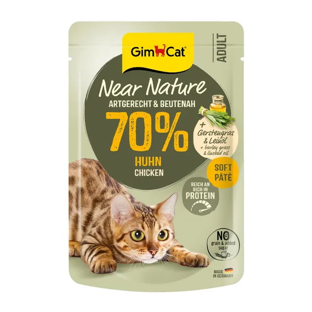 gimcat-near-nature-poulet-p-t-e-sans-c-r-ales-16-x-85g image 1