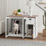 pawhut-niche-chien-d-int-rieur-blanche-double-porte-avec-tiroir-pour-chiens-moye image 3