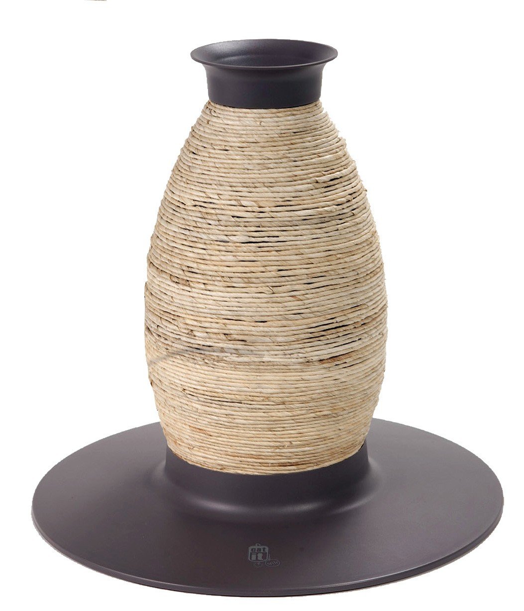 catit-griffoir-forme-vase-plateau-circulaire-en-sisal-et-feuilles-de-ma-s image 1