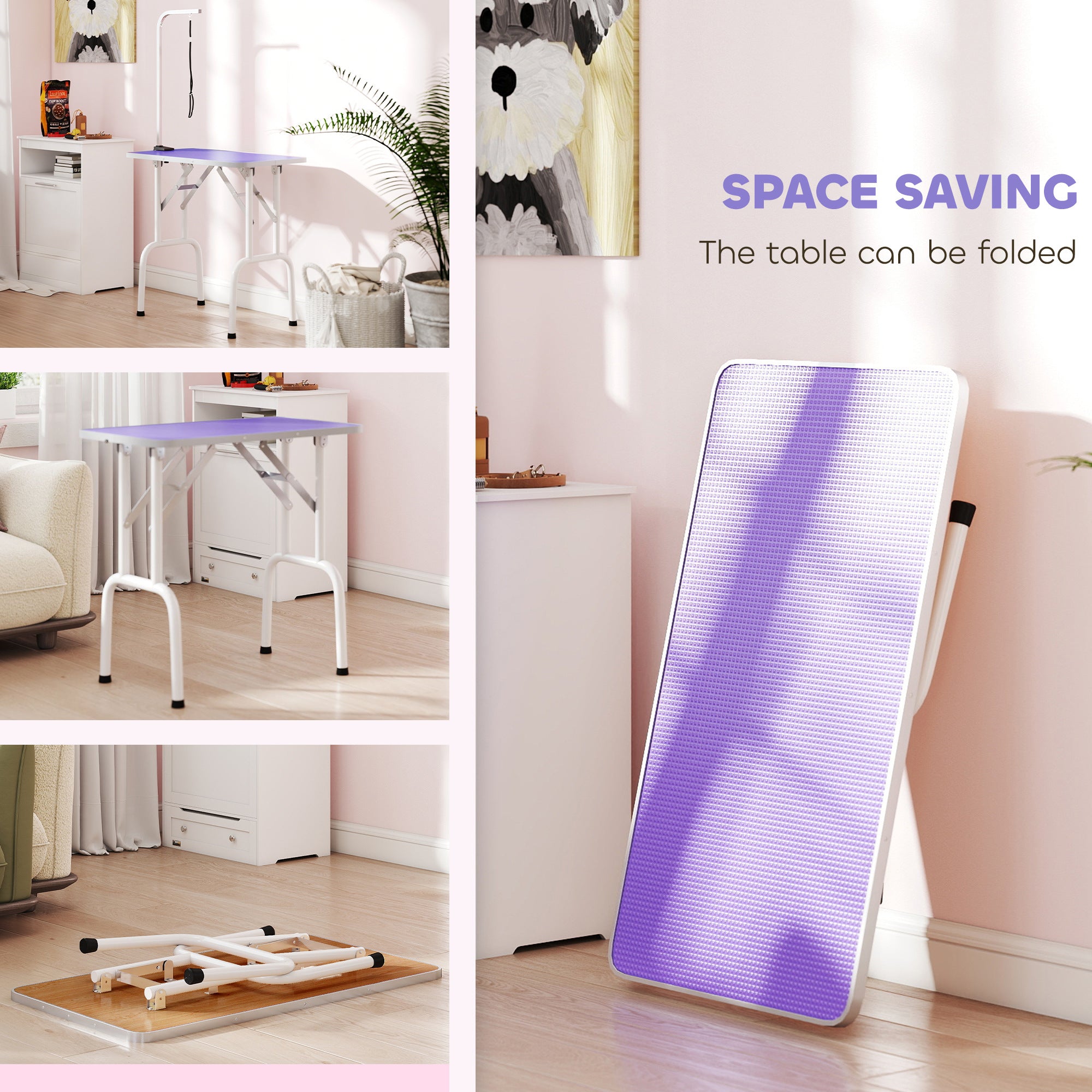 pawhut-table-de-toilettage-pliable-32-avec-bras-r-glable-et-dessus-antid-rapant--2 image 7