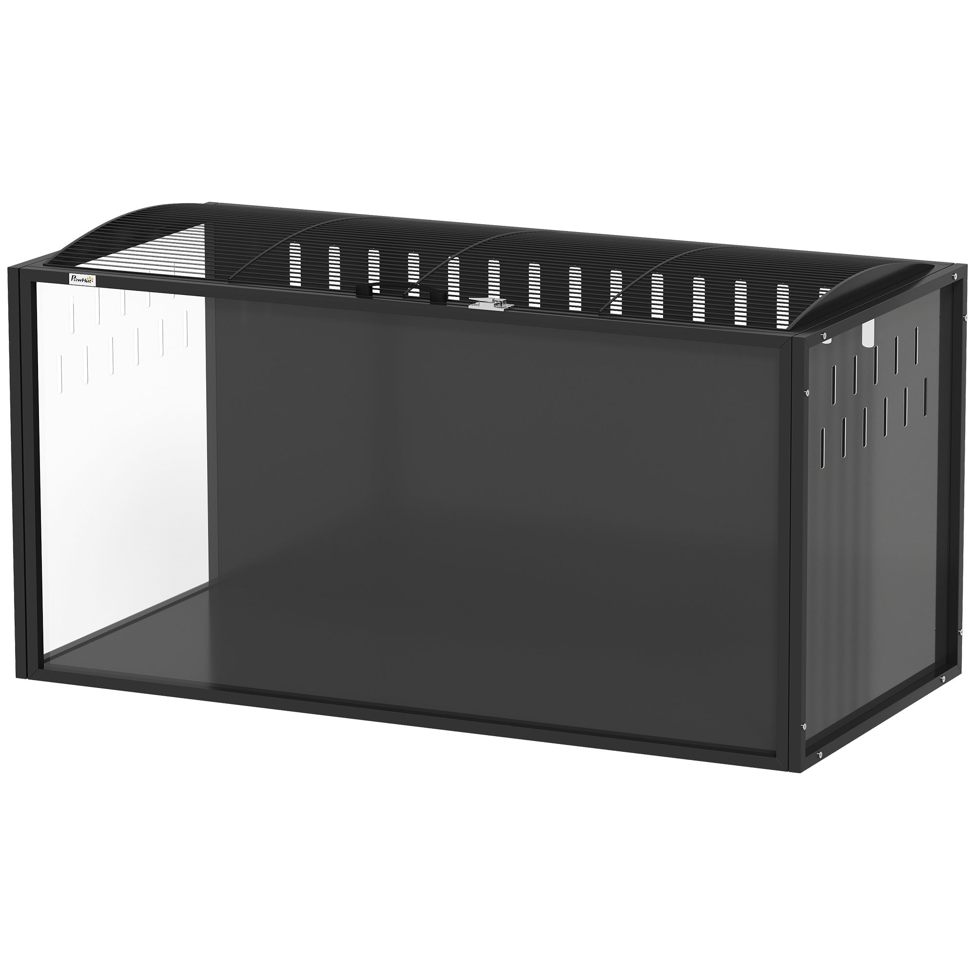 pawhut-cage-hamster-acrylique-105x51x53-cm-noire-porte-dessus image 2