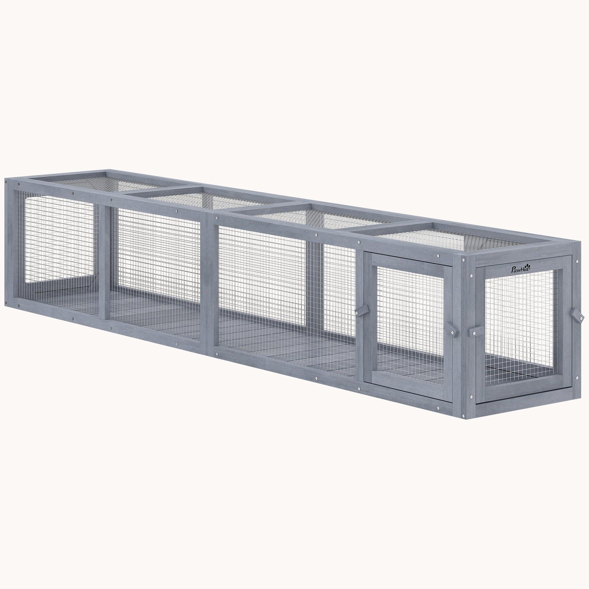 pawhut-tunnel-d-ext-rieur-pour-chat-en-bois-200-cm-79-gris-fonc image 1