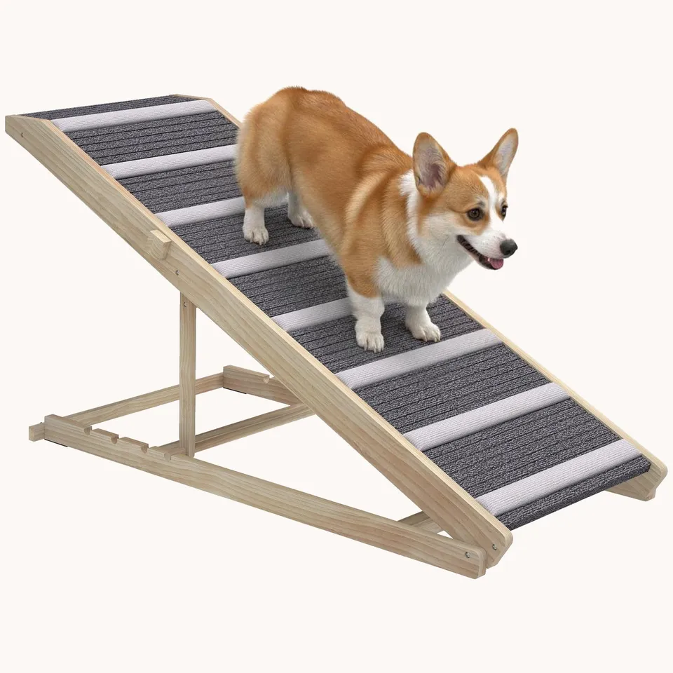 pawhut-rampe-pliable-pour-chien-4-hauteurs-16-23-5-pour-canap-lit image 1