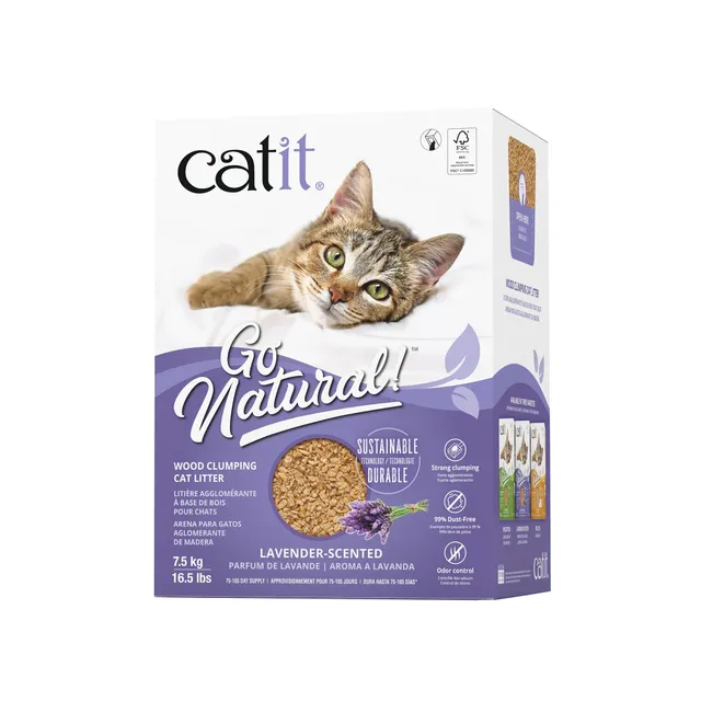 catit-go-natural-wood-lavande-liti-re-agglom-rante-v-g-tale-pour-chat-7-5-kg image 1
