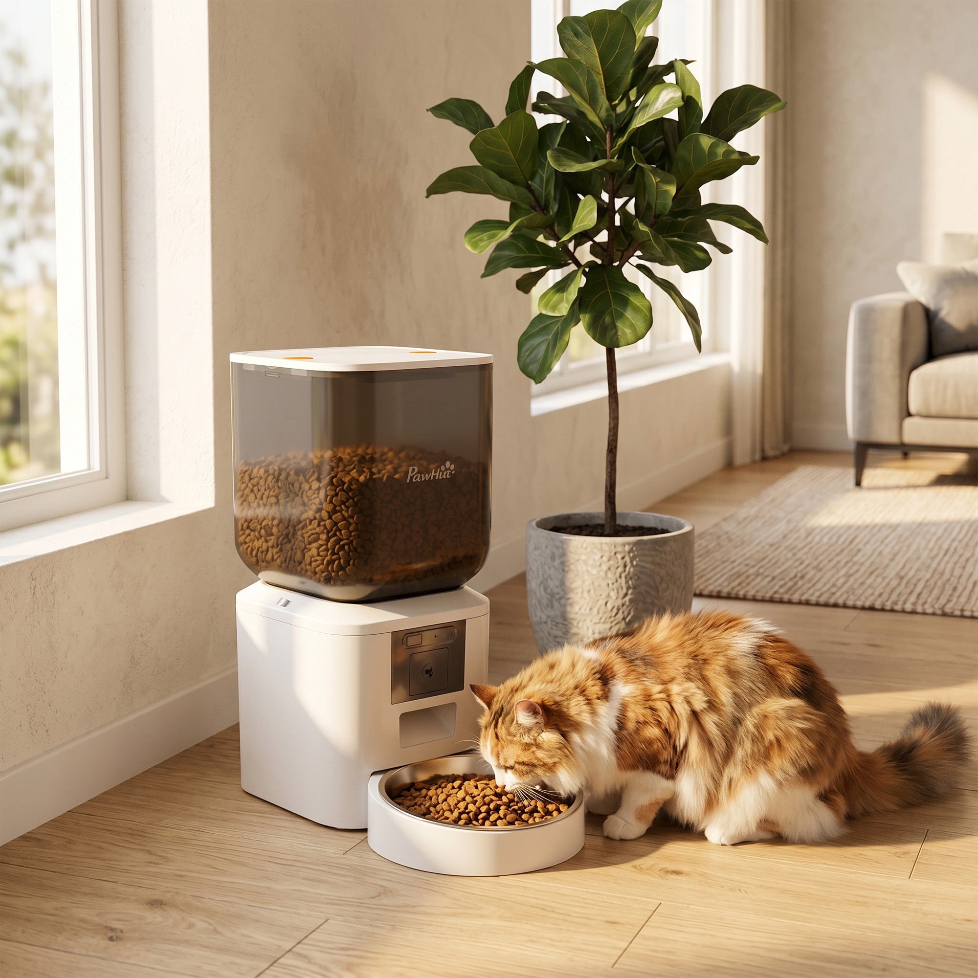 pawhut-distributeur-croquettes-automatique-8l-avec-cam-ra-vision-nocturne-wifi image 4