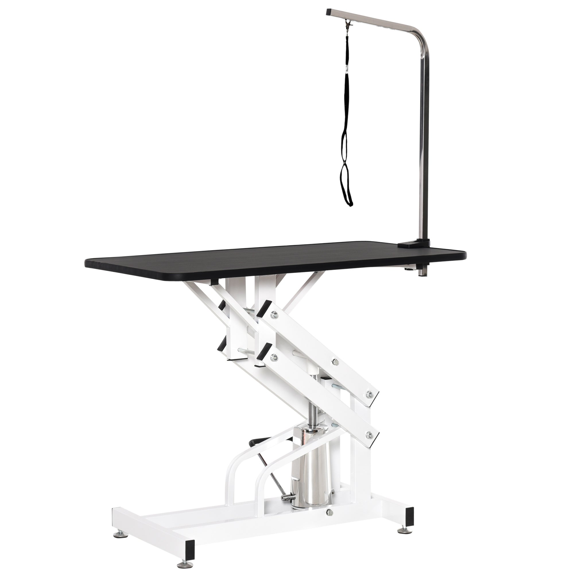pawhut-table-de-toilettage-hydraulique-z-lift-43-200-kg-noire image 2