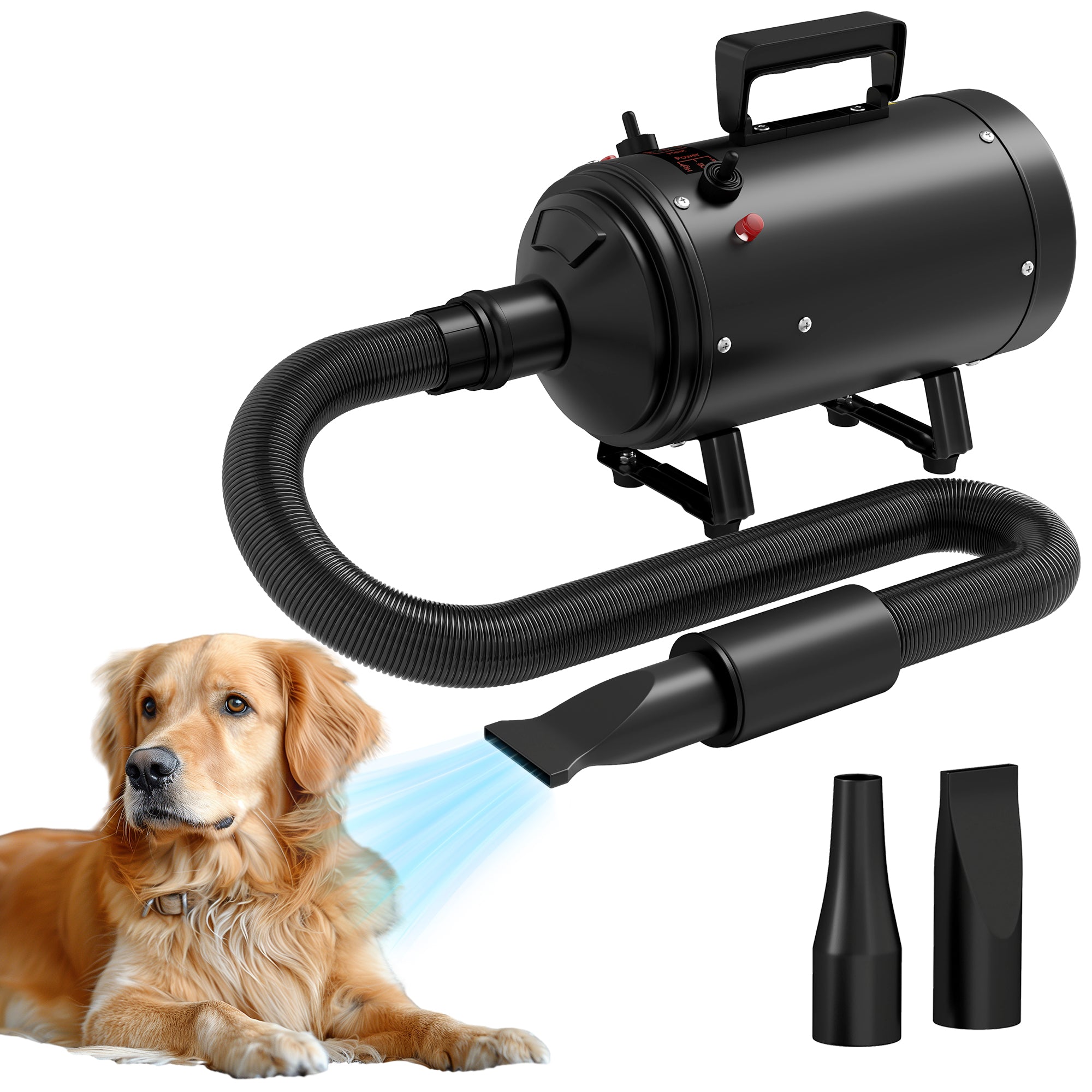 pawhut-s-che-cheveux-chien-2200w-temp-rature-et-d-bit-r-glables-3-embouts-noir image 1