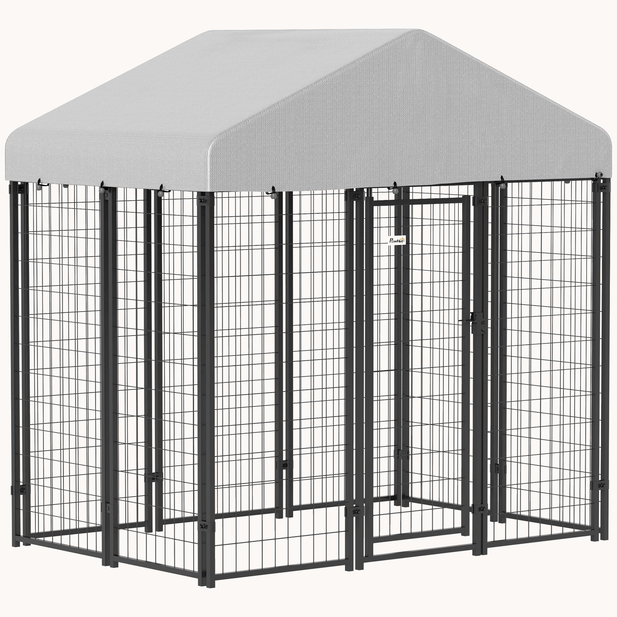 pawhut-chenil-ext-rieur-avec-toit-s-curis-5-9-x-4-x-6-pour-chiens-moyens image 1
