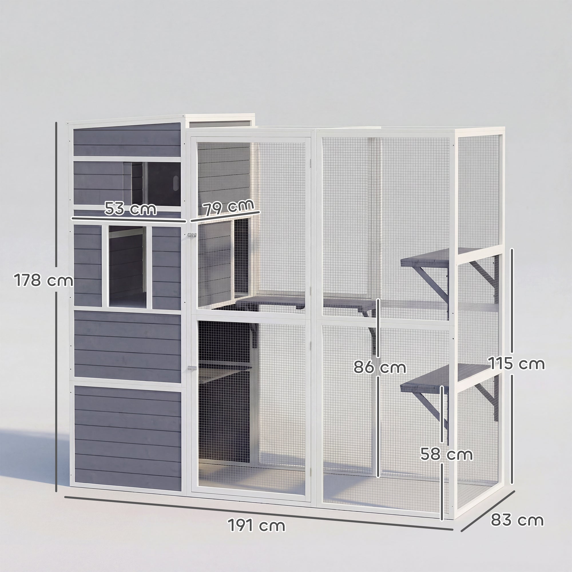 pawhut-catio-ext-rieur-4-niveaux-avec-enclos-et-parcours-gris image 5