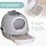 pawhut-maison-de-toilette-couverte-pour-chat-avec-lucarne-et-tiroir-pelle-gris image 6