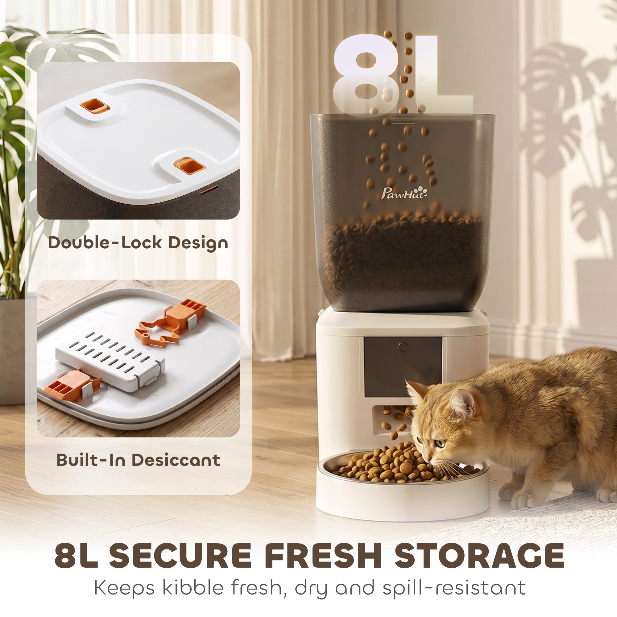 pawhut-distributeur-croquettes-chat-automatique-wifi-8l-avec-appel-repas image 8