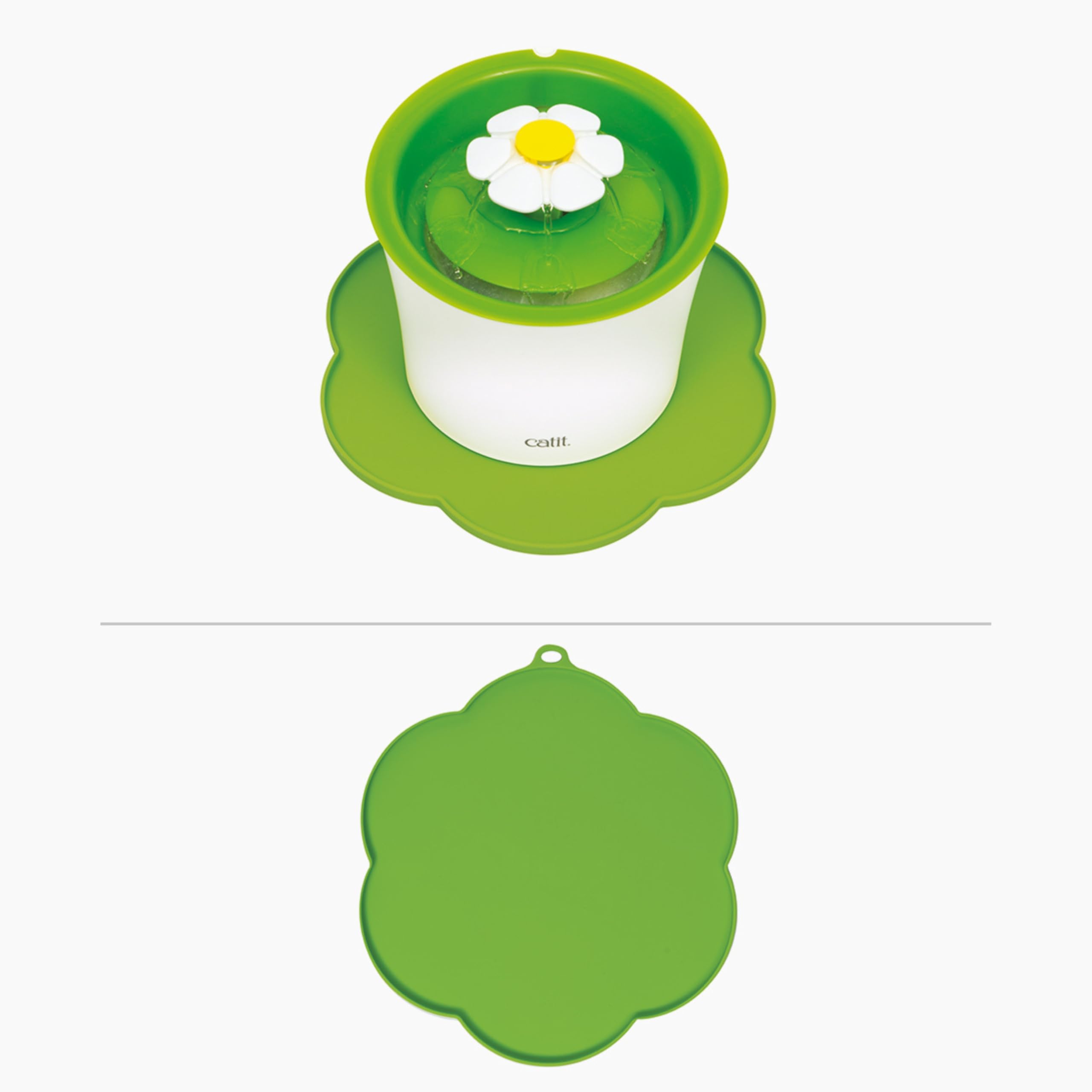 catit-flower-placemat-medium-tapis-en-silicone-vert-pour-gamelles-et-fontaines image 2