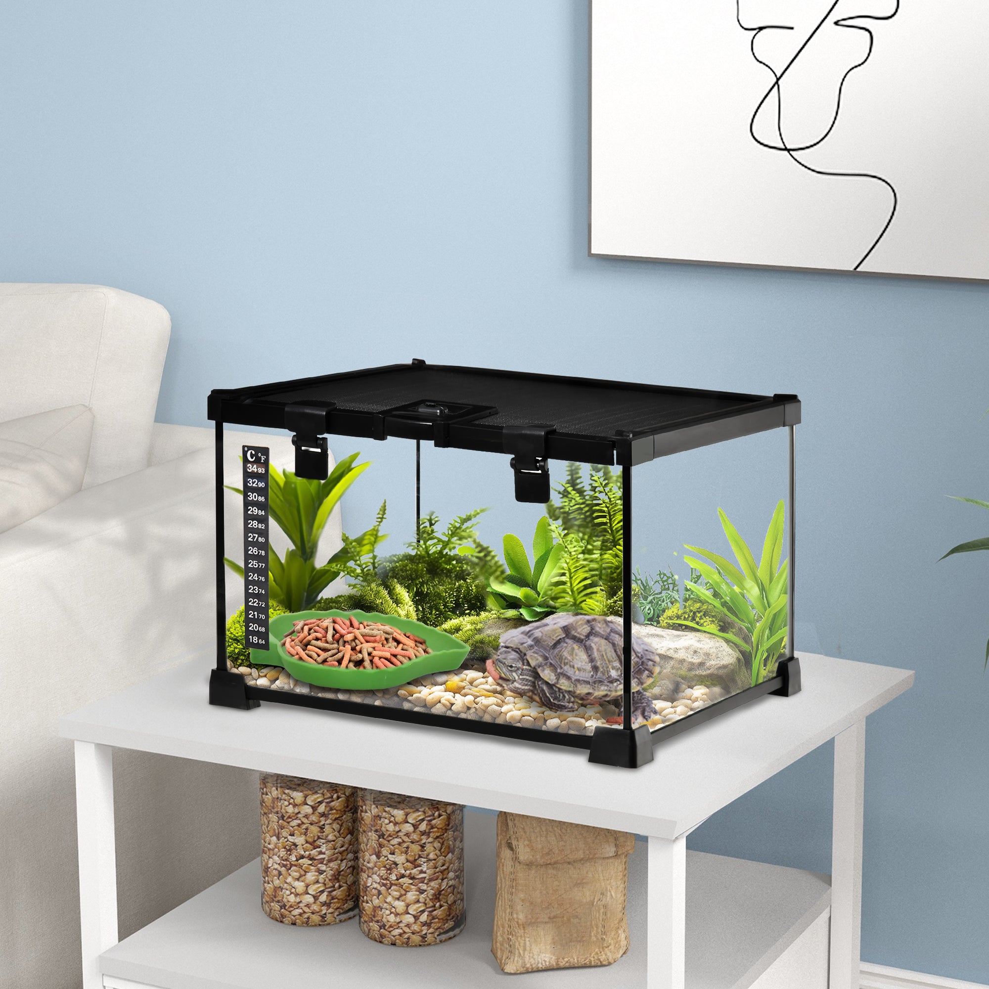pawhut-terrarium-360-anti-vasion-30x30x20-cm-avec-bassin image 4