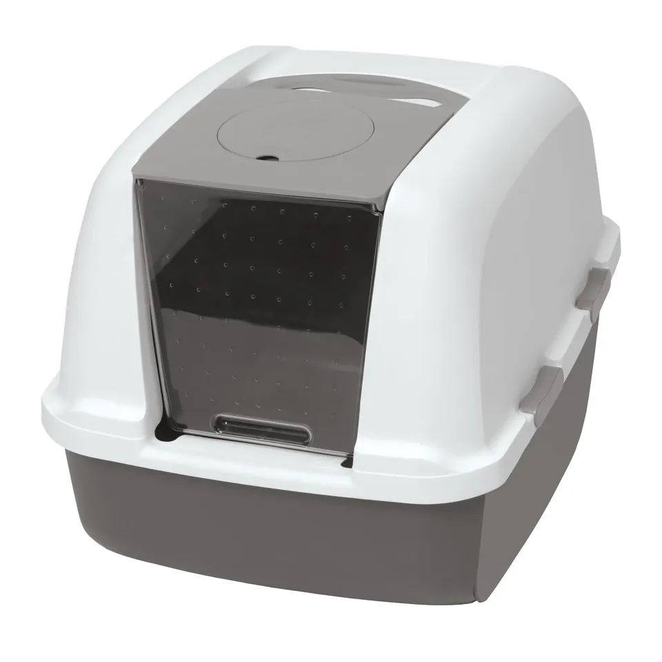 catit-maison-de-toilette-jumbo-bac-a-litiere-couvert-avec-filtre-a-charbon image 1