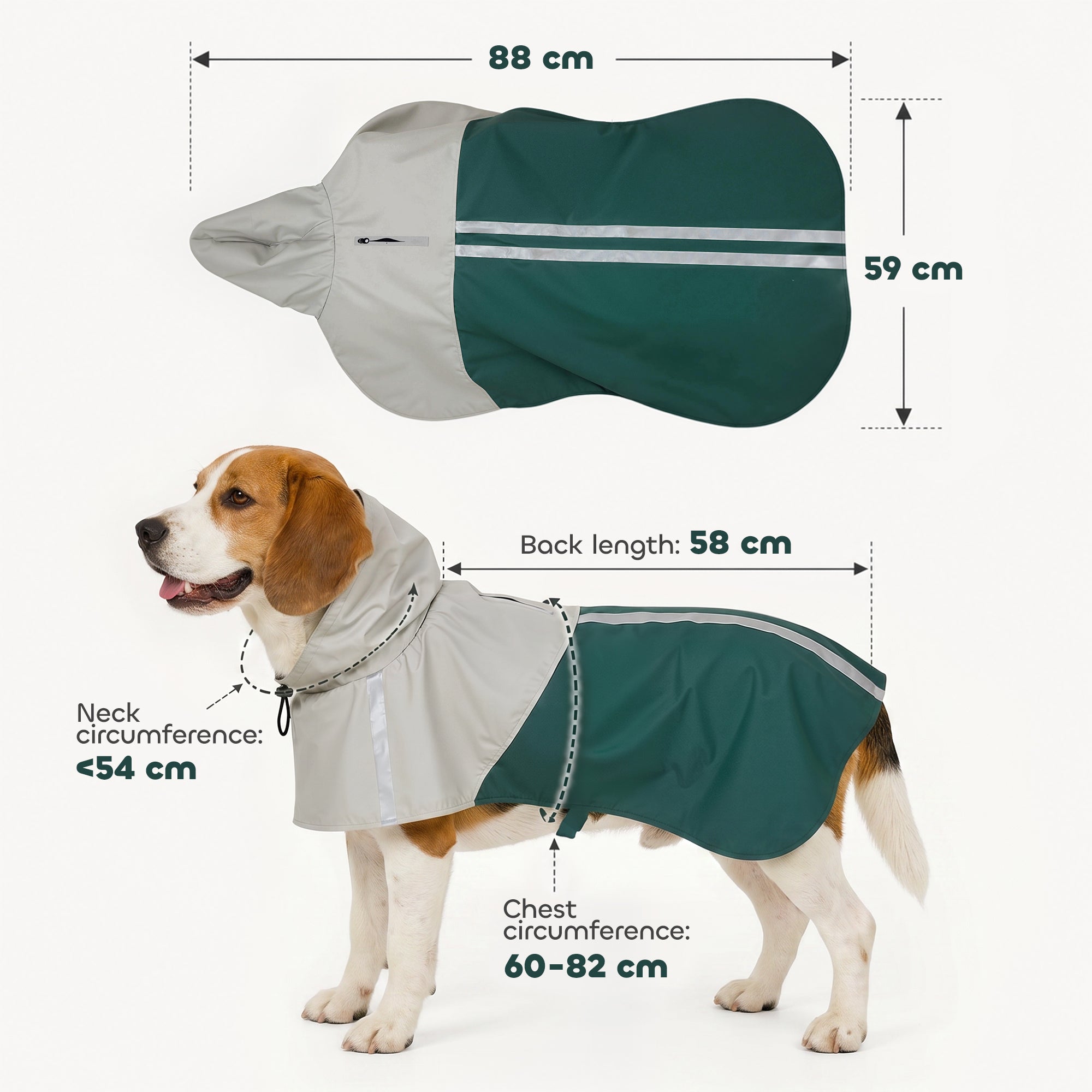 pawhut-imperm-able-pour-chien-moyen-vert-taille-m-avec-capuche image 5