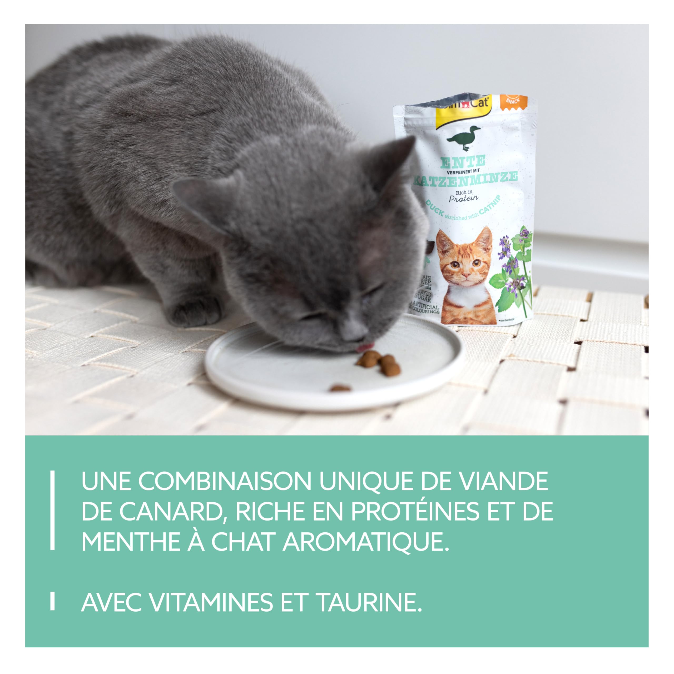 gimcat-crunchy-snacks-canard-herbe-chat-50-g image 3