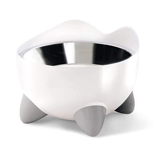 catit-pixi-gamelle-ergonomique-sur-lev-e-pour-chat-blanc-200-ml-acier-inoxydable image 6