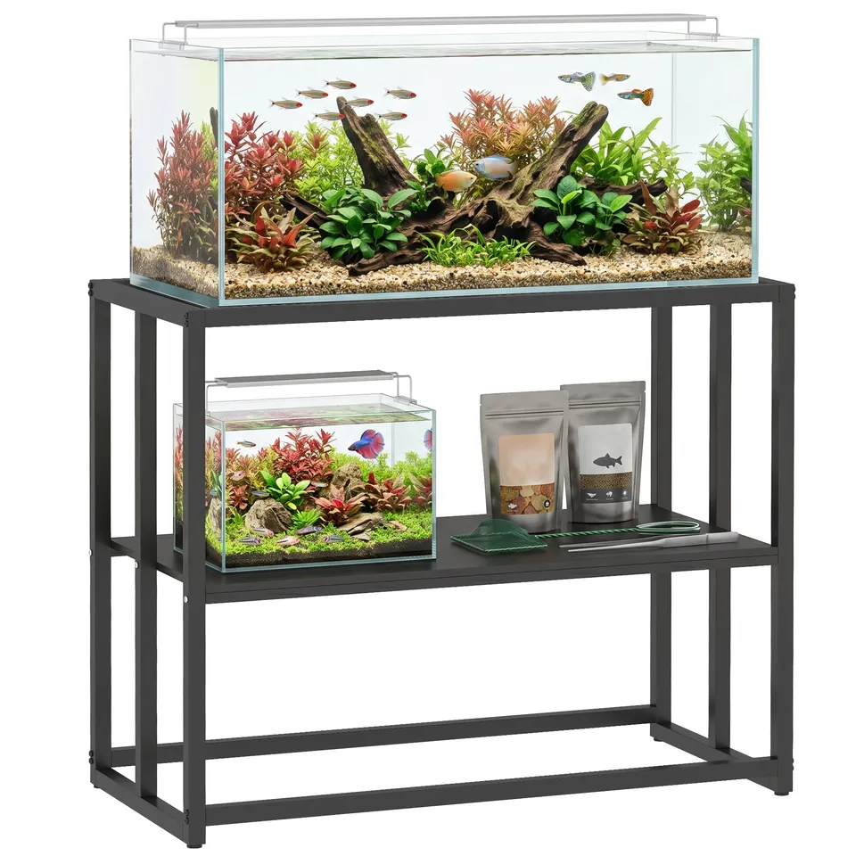 pawhut-meuble-support-aquarium-40-gallons-acier-avec-tag-re-36-6-x-18-5-x-29-9-n image 1