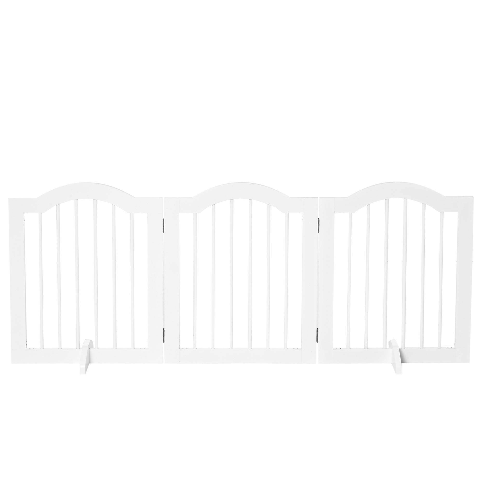 pawhut-barri-re-pour-animaux-autoportante-pliable-bois-blanc-155-cm image 2
