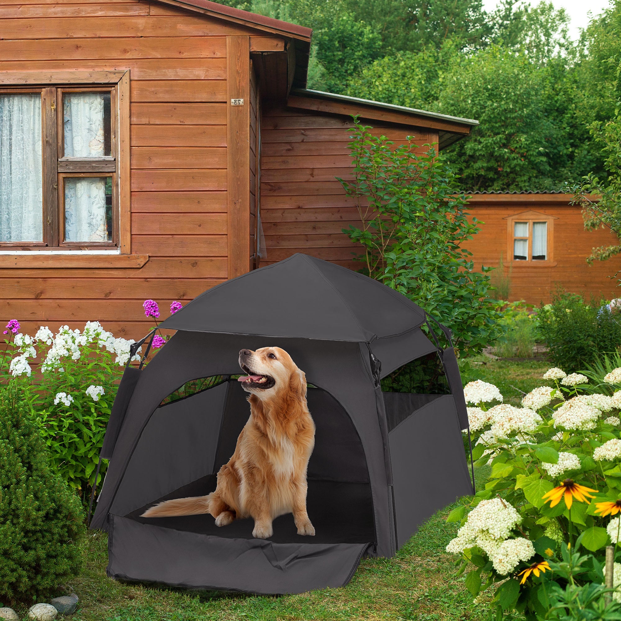 pawhut-tente-de-jeu-pliable-pour-chiens-xl-et-chats-oxford-gris-anthracite image 4
