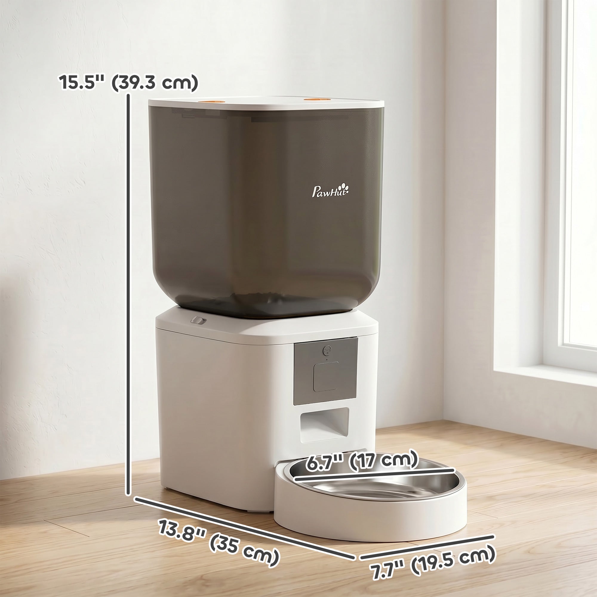 pawhut-distributeur-croquettes-chat-automatique-wifi-8l-avec-appel-repas image 5