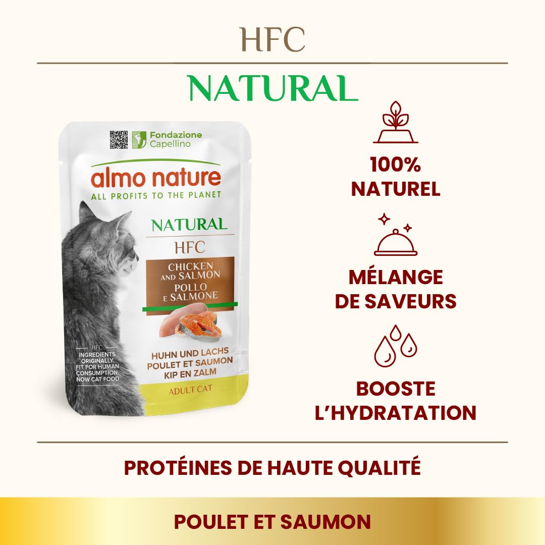 almo-nature-hfc-natural-poulet-et-saumon-lot-de-24-sachets-de-55-g image 2