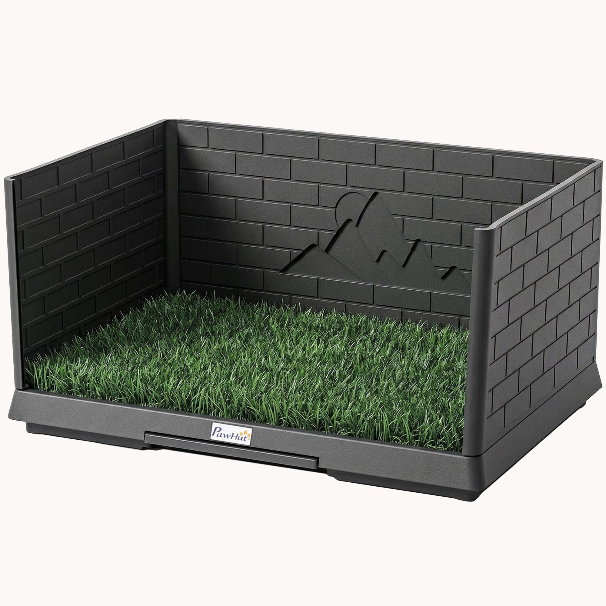 pawhut-bac-gazon-toilettes-pour-chien-d-int-rieur-76-x-51-x-36-cm-avec-parois-ha image 2