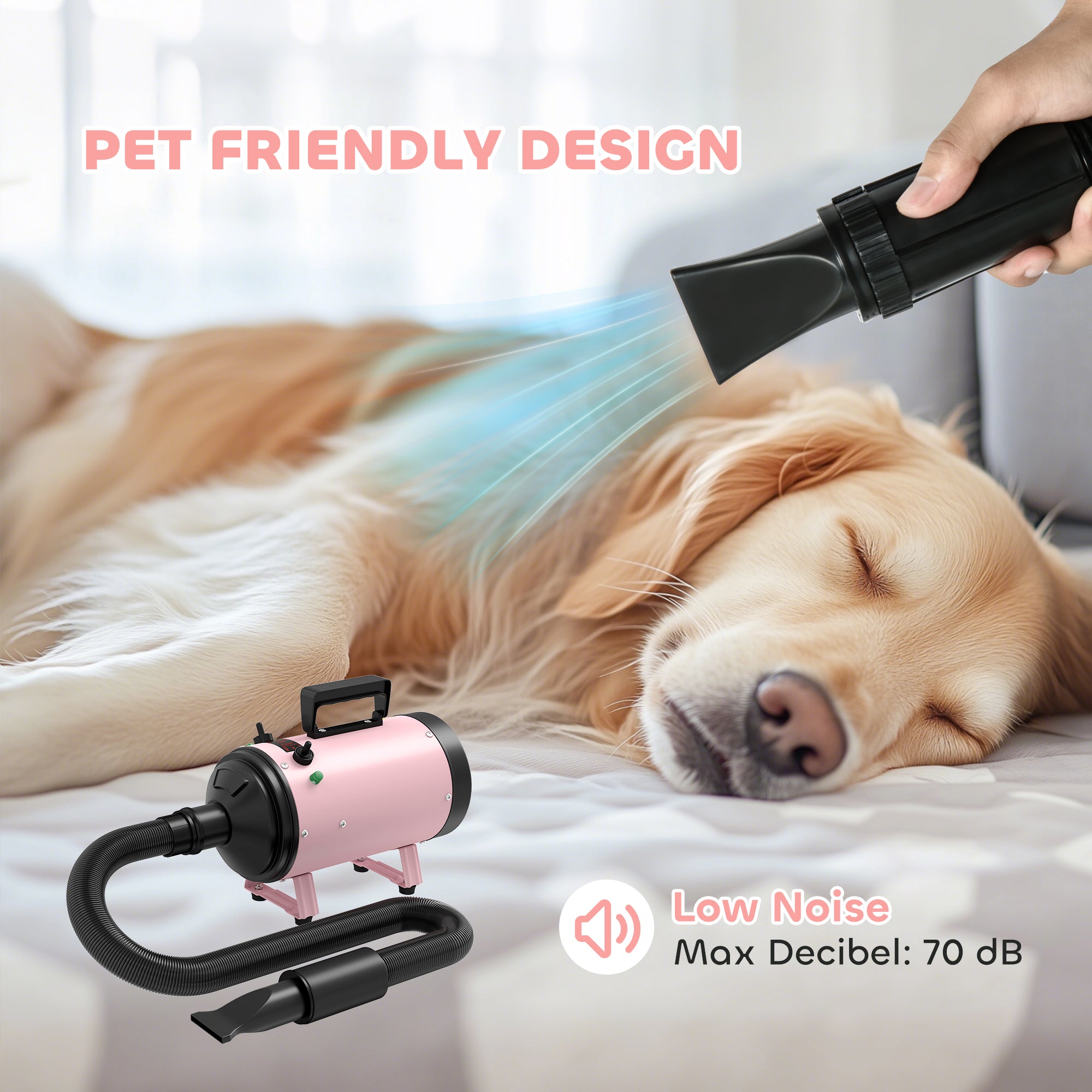 pawhut-s-che-cheveux-pour-chien-2200w-rose-temp-rature-r-glable-silencieux image 7