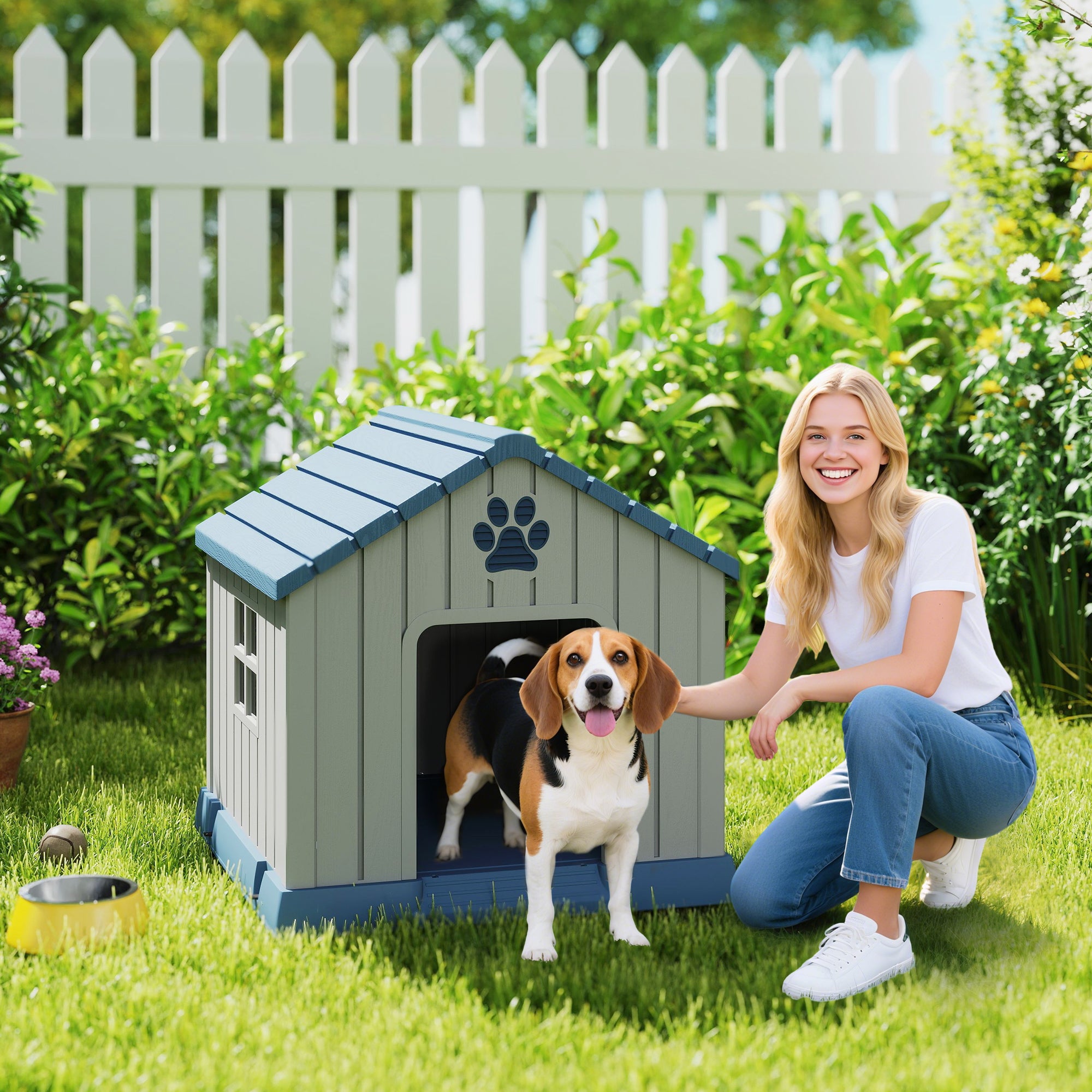 pawhut-niche-pour-chien-d-ext-rieur-style-cabane-grise-ventil-e image 3