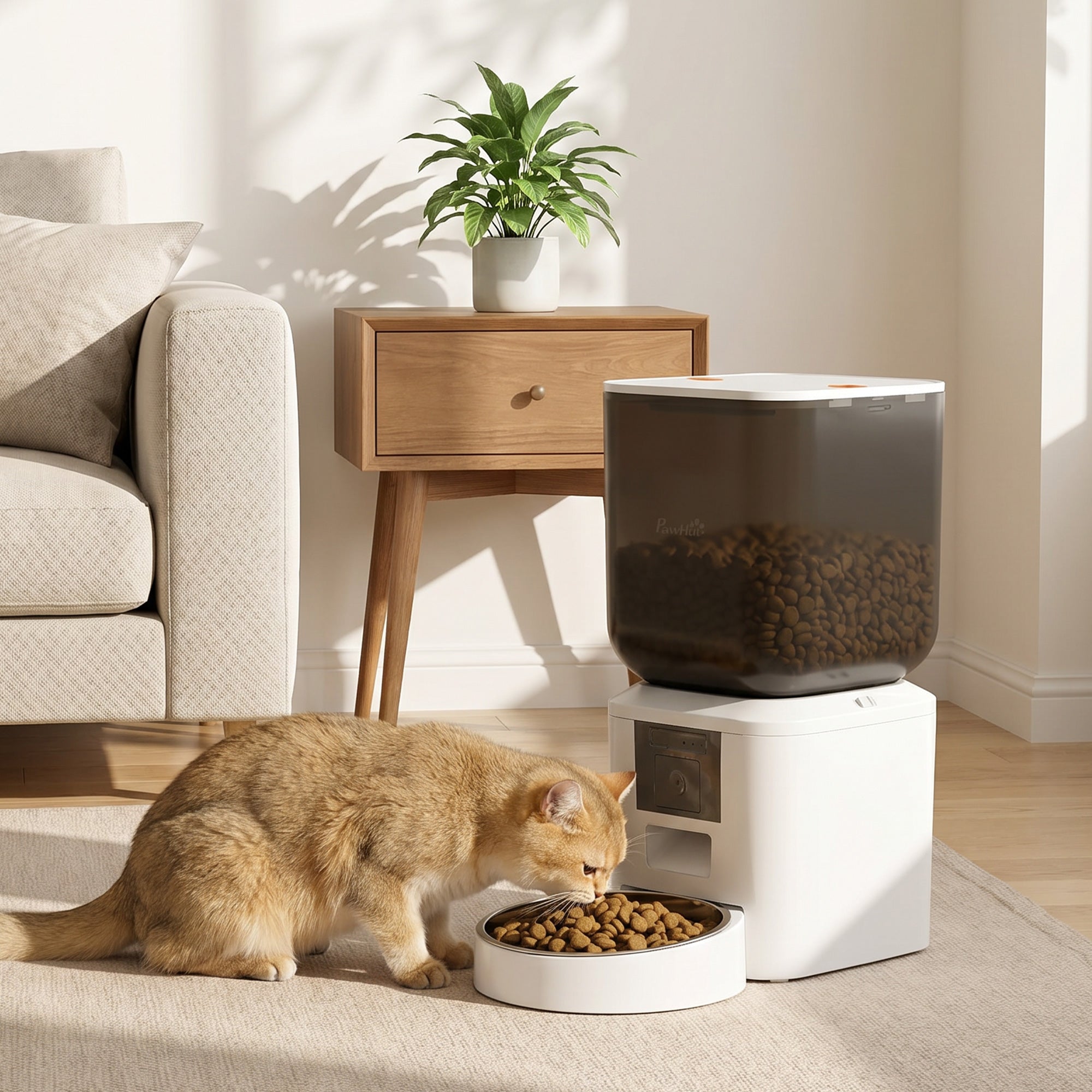 pawhut-distributeur-croquettes-automatique-8l-avec-cam-ra-vision-nocturne-wifi image 3
