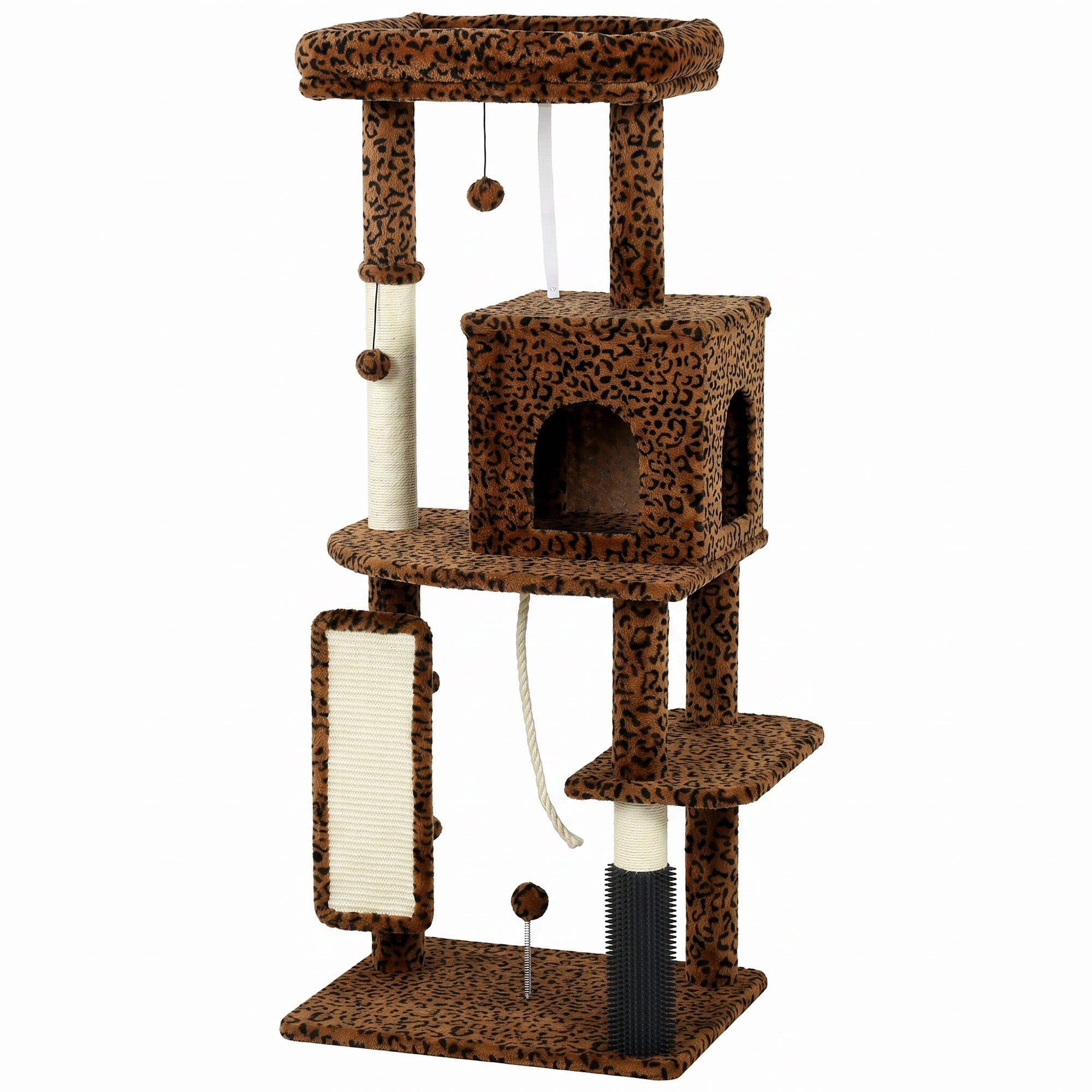 pawhut-arbre-chat-52-pouces-pour-grands-chats-avec-griffoirs-lit-niche-et-platef image 2